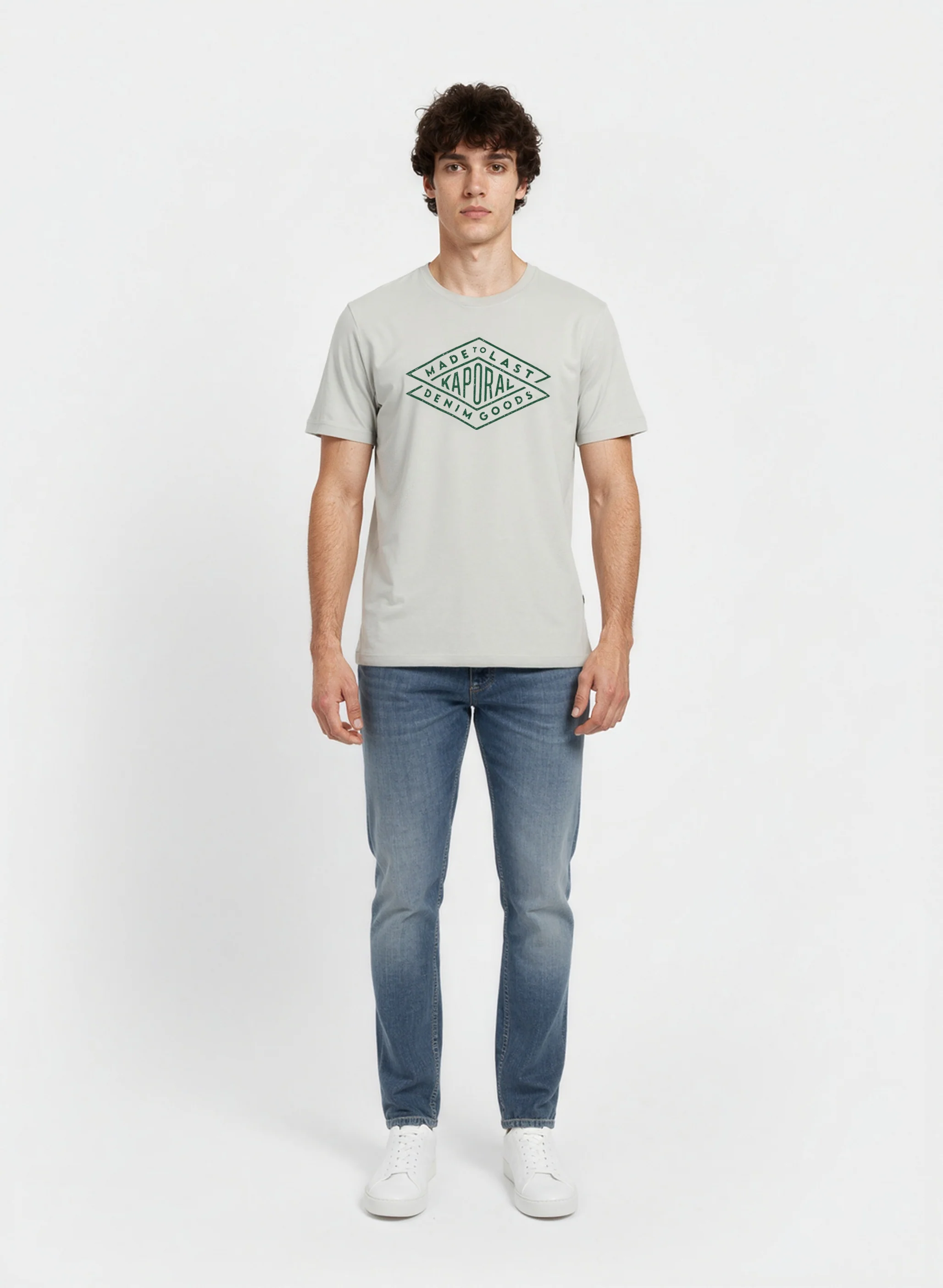 T-shirt manches courtes regular blanc craie coton TOKY