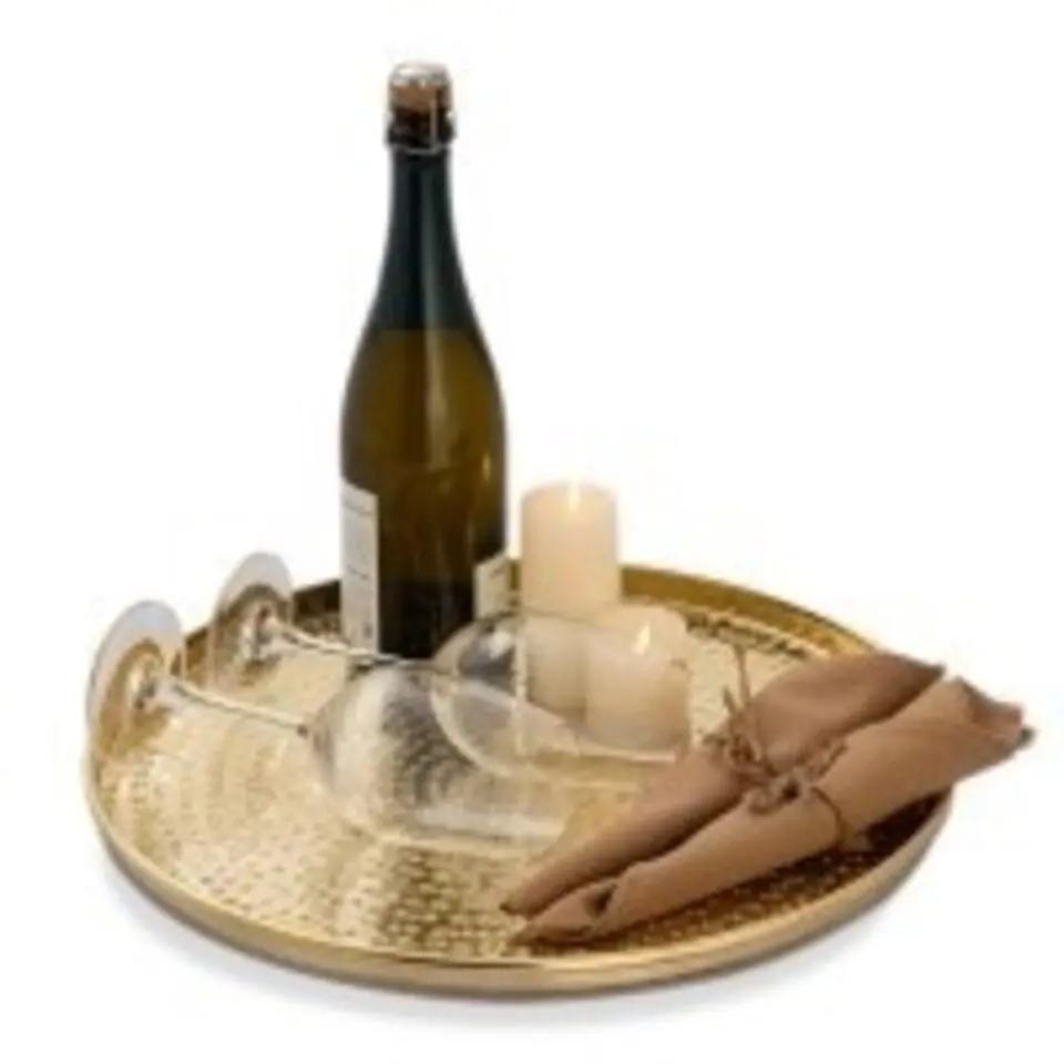 Bobbel Home - Decoratief Dienblad ? 40 cm Rond - Goud - Metaal