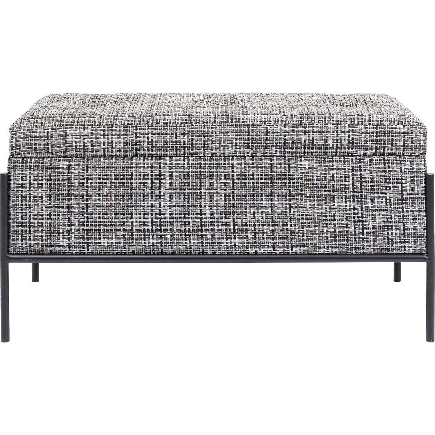 BUTTONS - Banc 1 place avec coffre de rangement blanc et noir