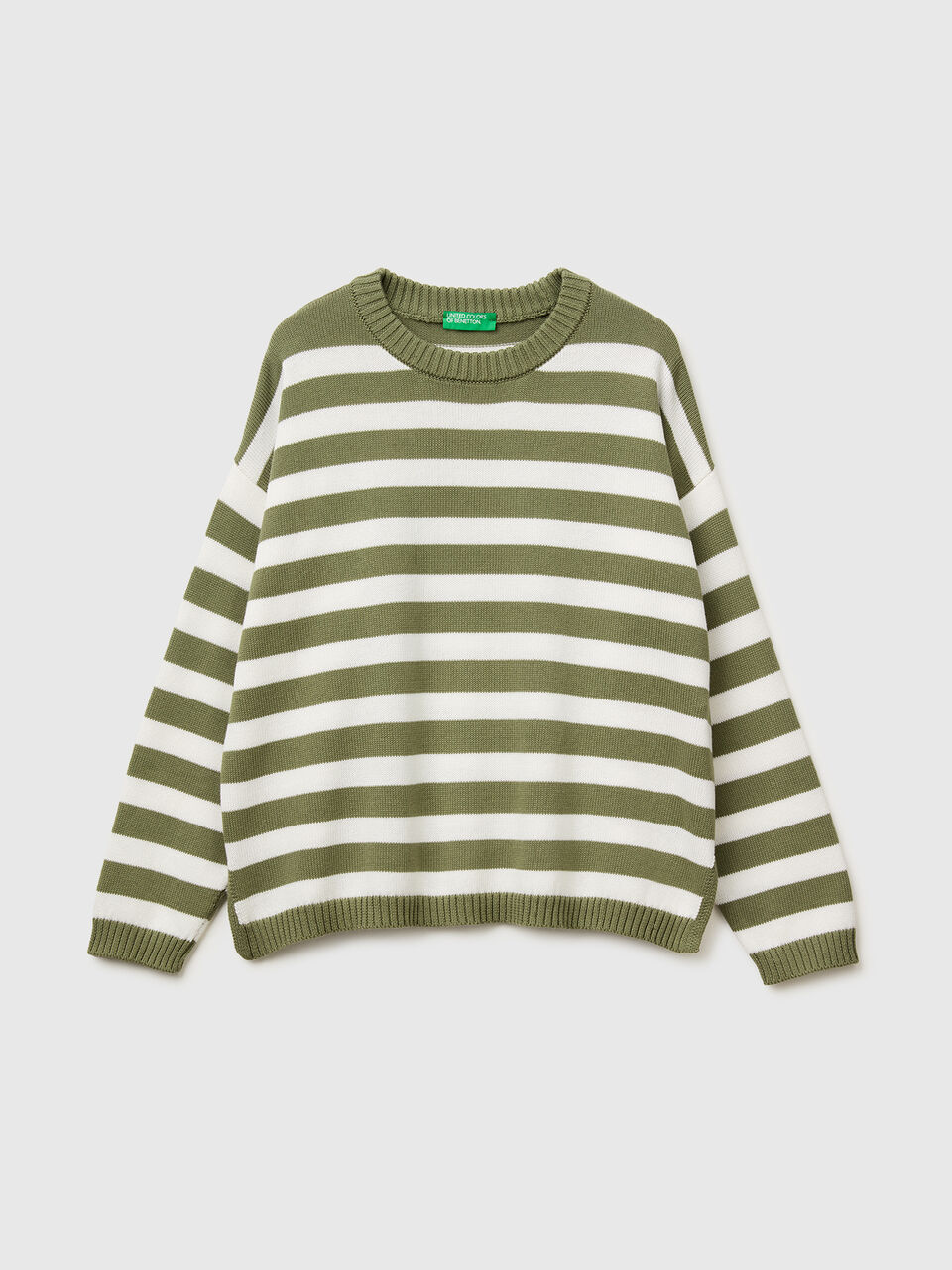 Striped sweater in tricot cotton