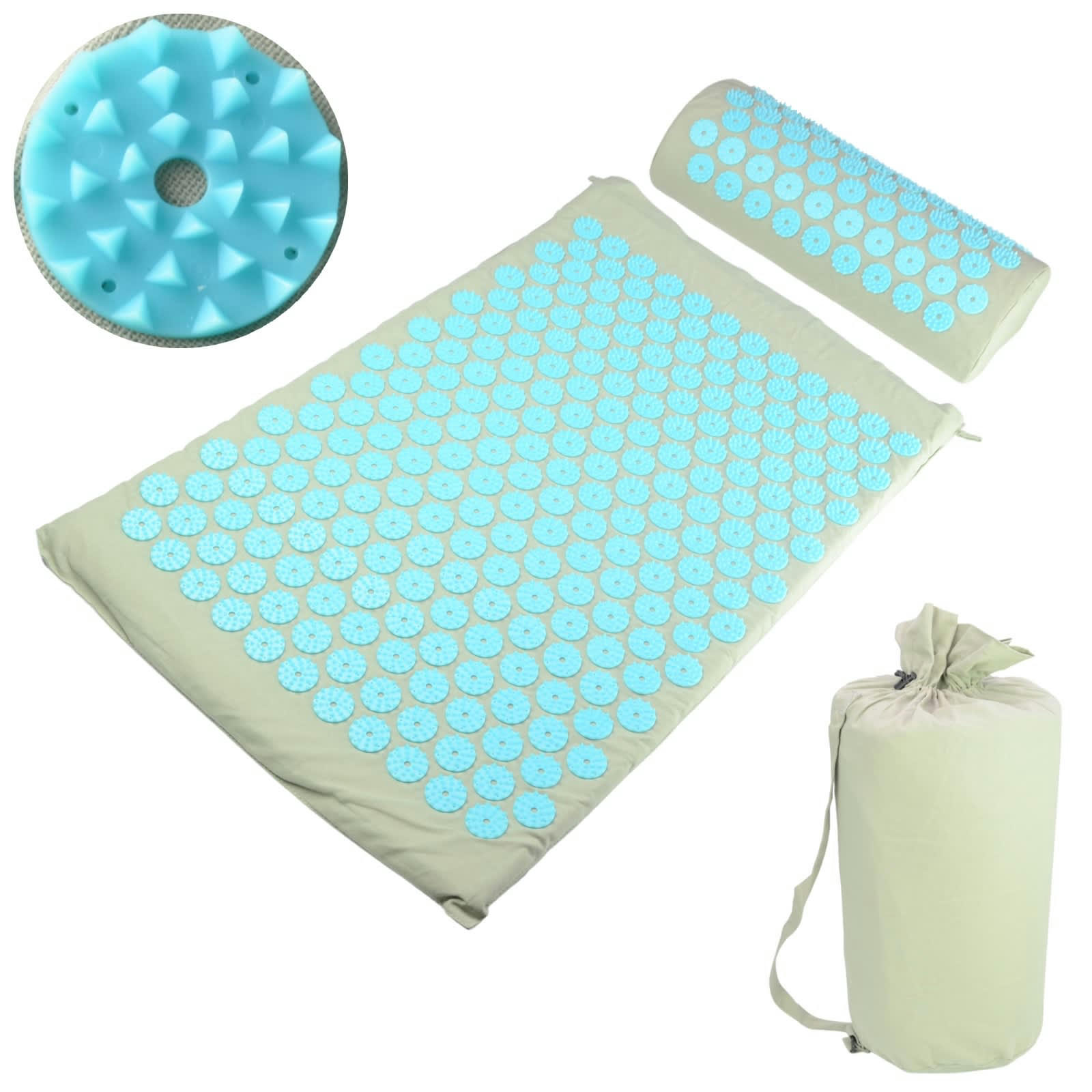 BEAUTE & BIEN-ETRE - Tapis et Coussin d'Acupression avec 296 picots et housse offerte