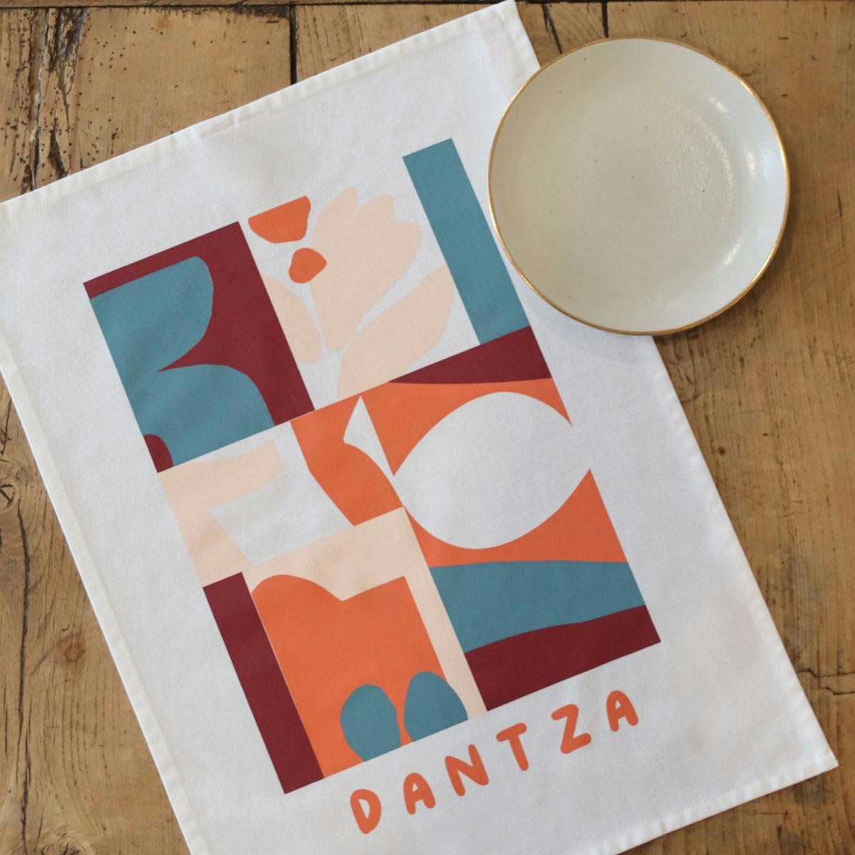 - Essuie-mains rouge Koadro Dantza Terre Cuite