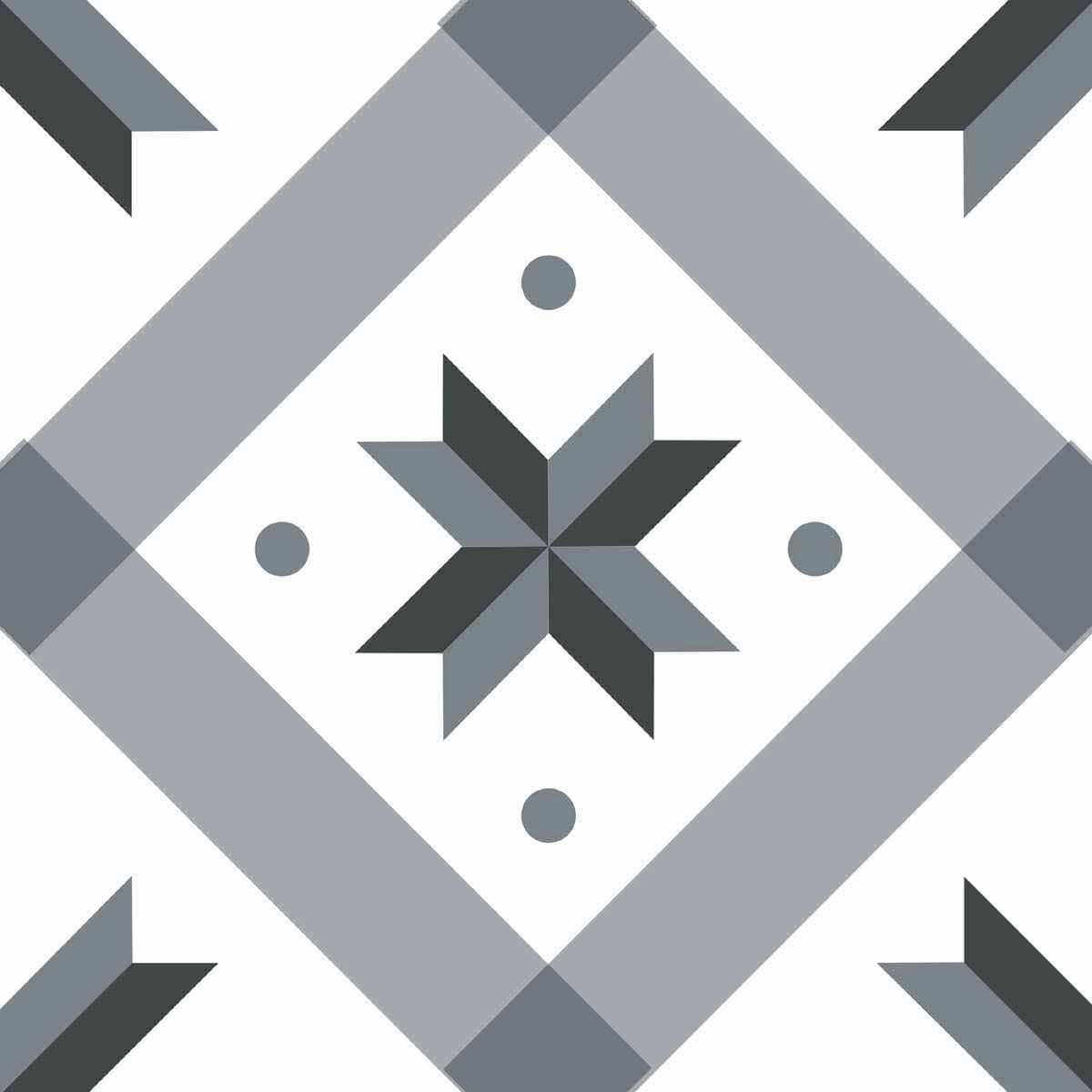 - Stickers carrelage 15 x 15 cm - Étoile grise