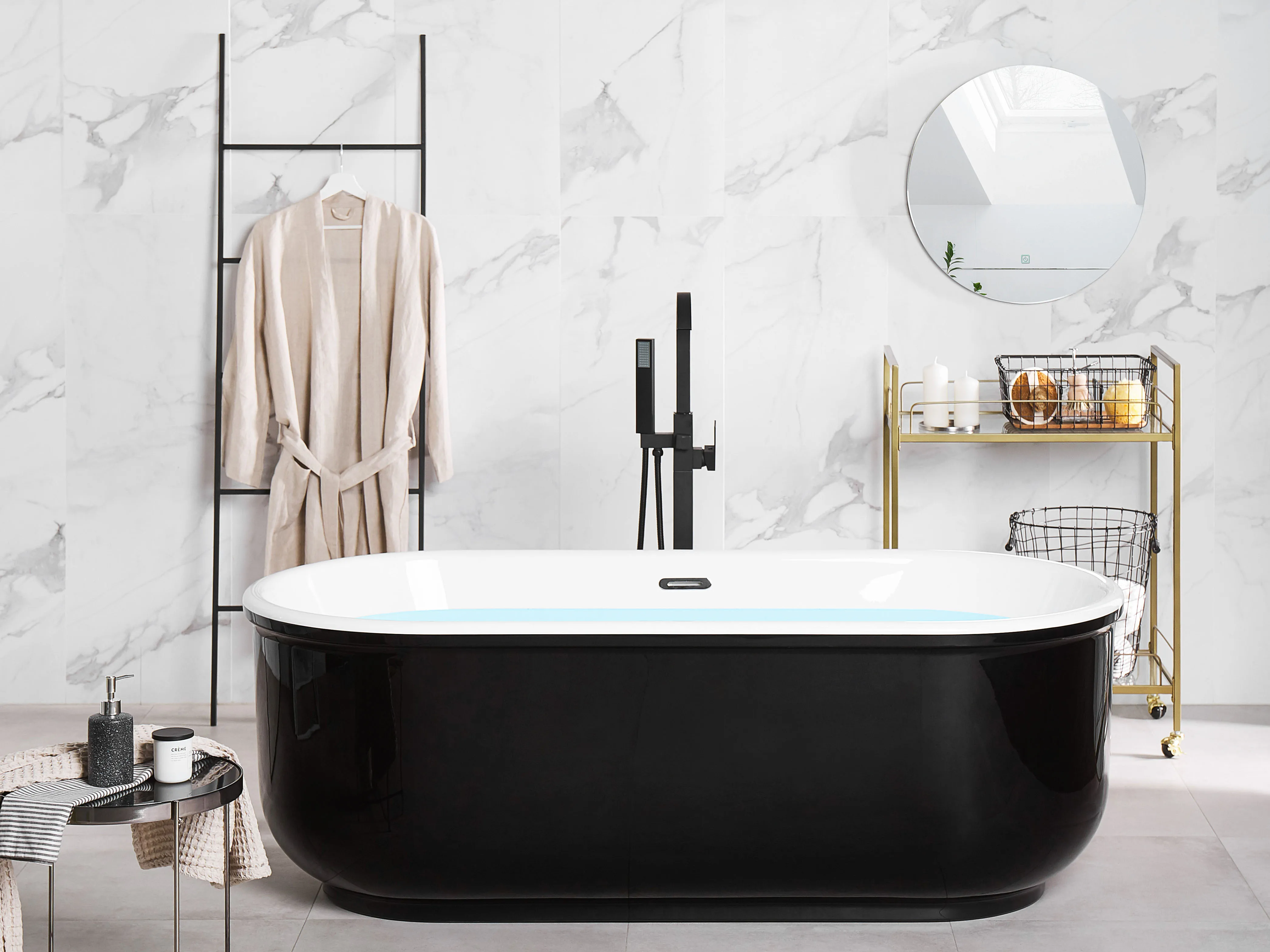 Freestanding Bathtub PINEL 1700 x 800 mm Black