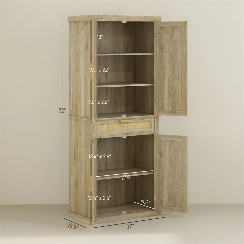 72 Tall Pantry Cabinet,Freestanding Kitchen Storage Cabinet