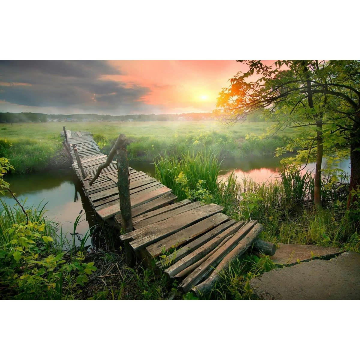 GRANDS ESPACES - Tableau sur verre synthétique natural sunset 65x97 cm