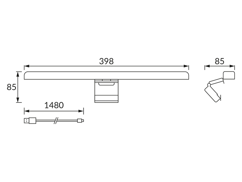 Oprawa meblowa Monitor LED czarna