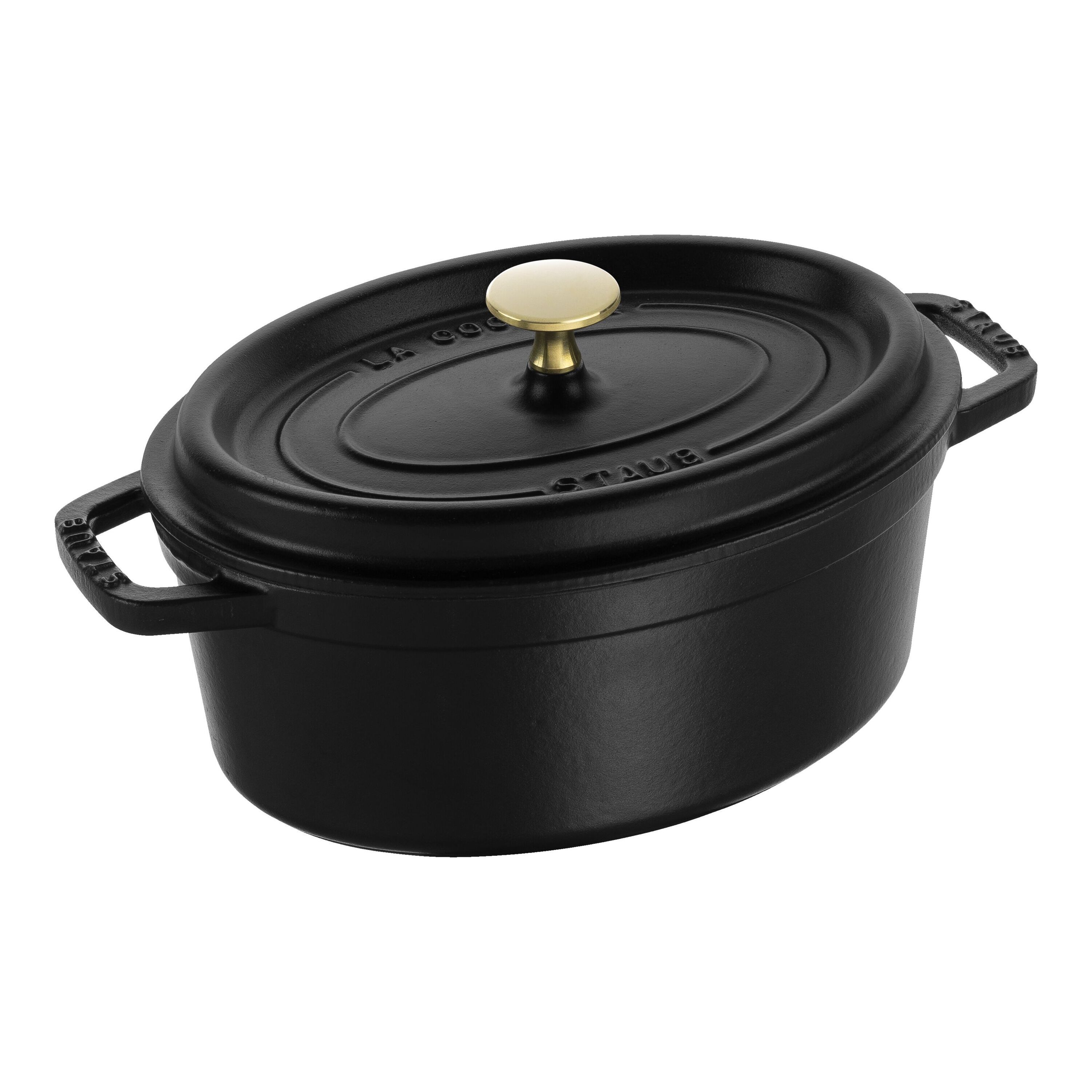 23 cm oval Cast iron Cocotte black