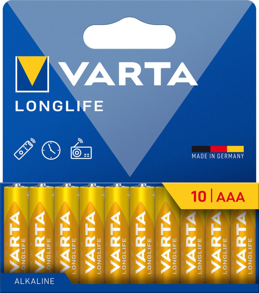 BATTERI VARTA LONGLIFE AAA 10-PK