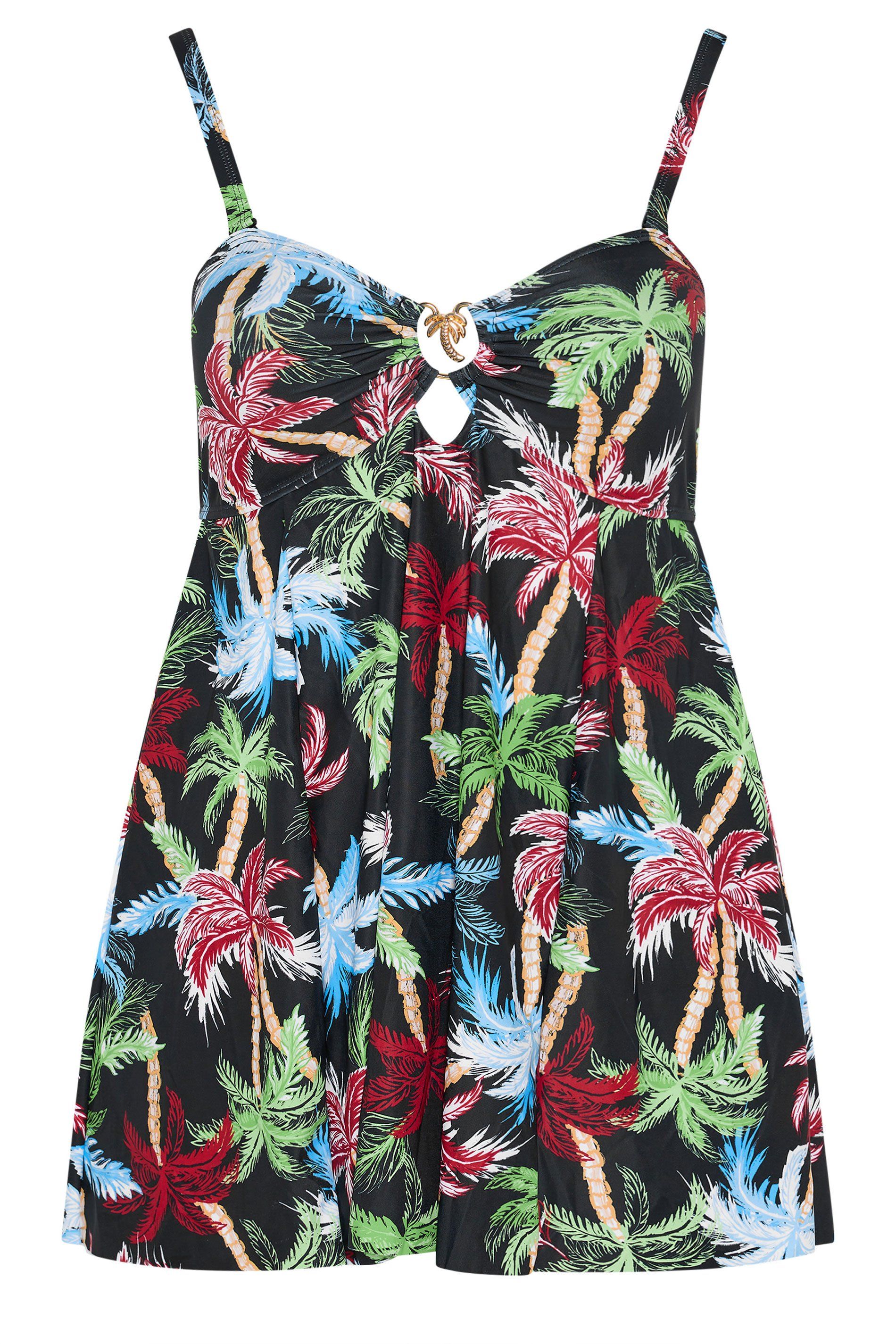Yours Palm Tree Bandeau Swim Dress