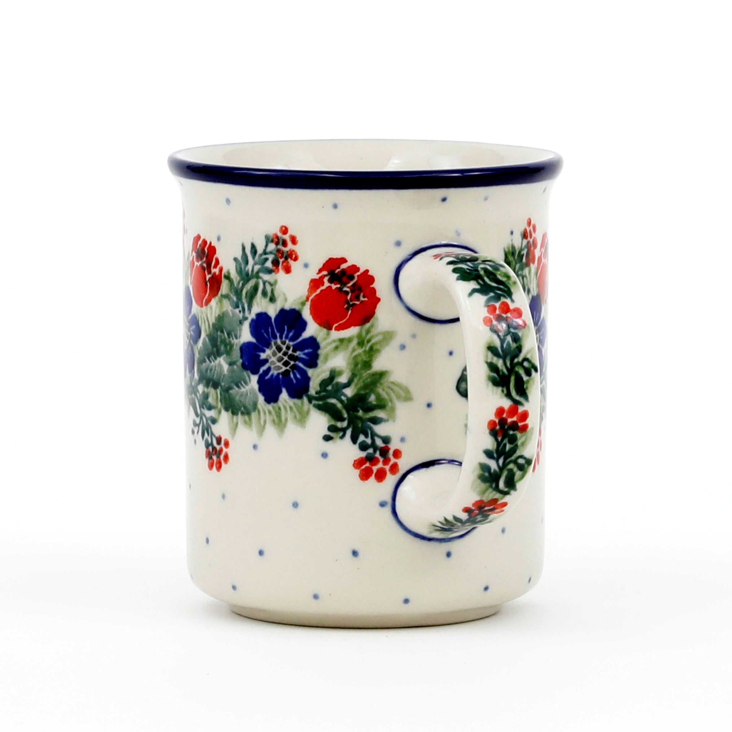 Kubek ceramiczny 236 0,3l 1535X Czerwony wianuszek Bolesławiec