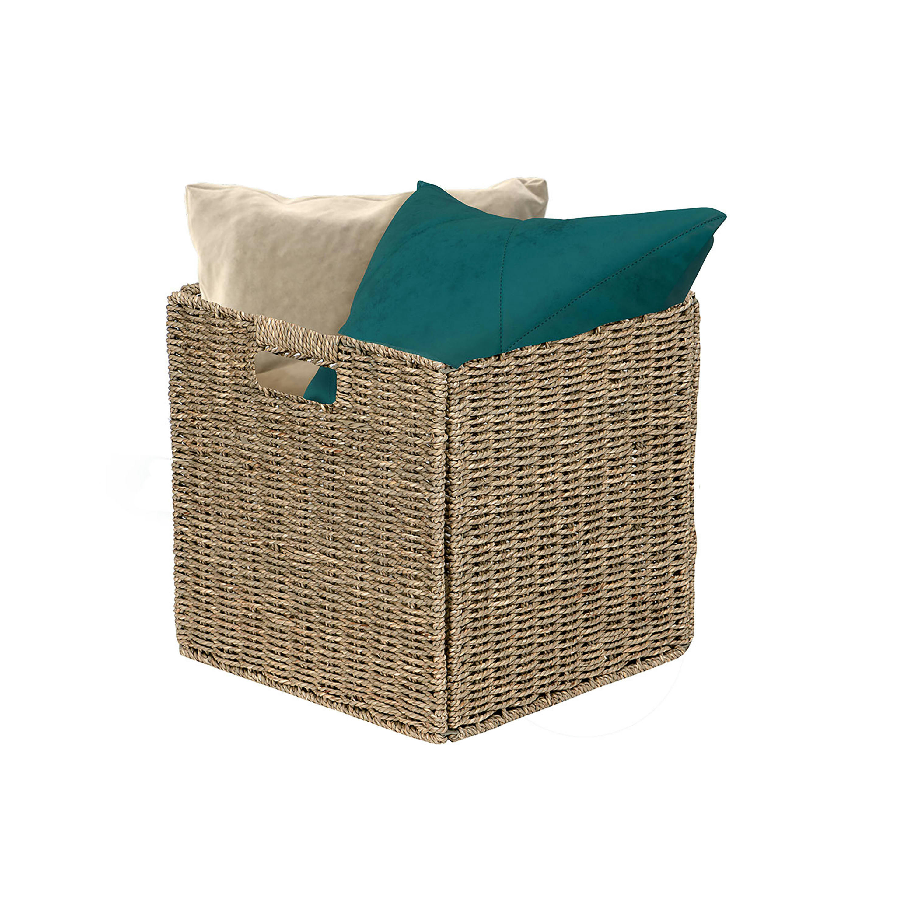 - Panier de rangement pliable en jonc de mer 31x31x31cm