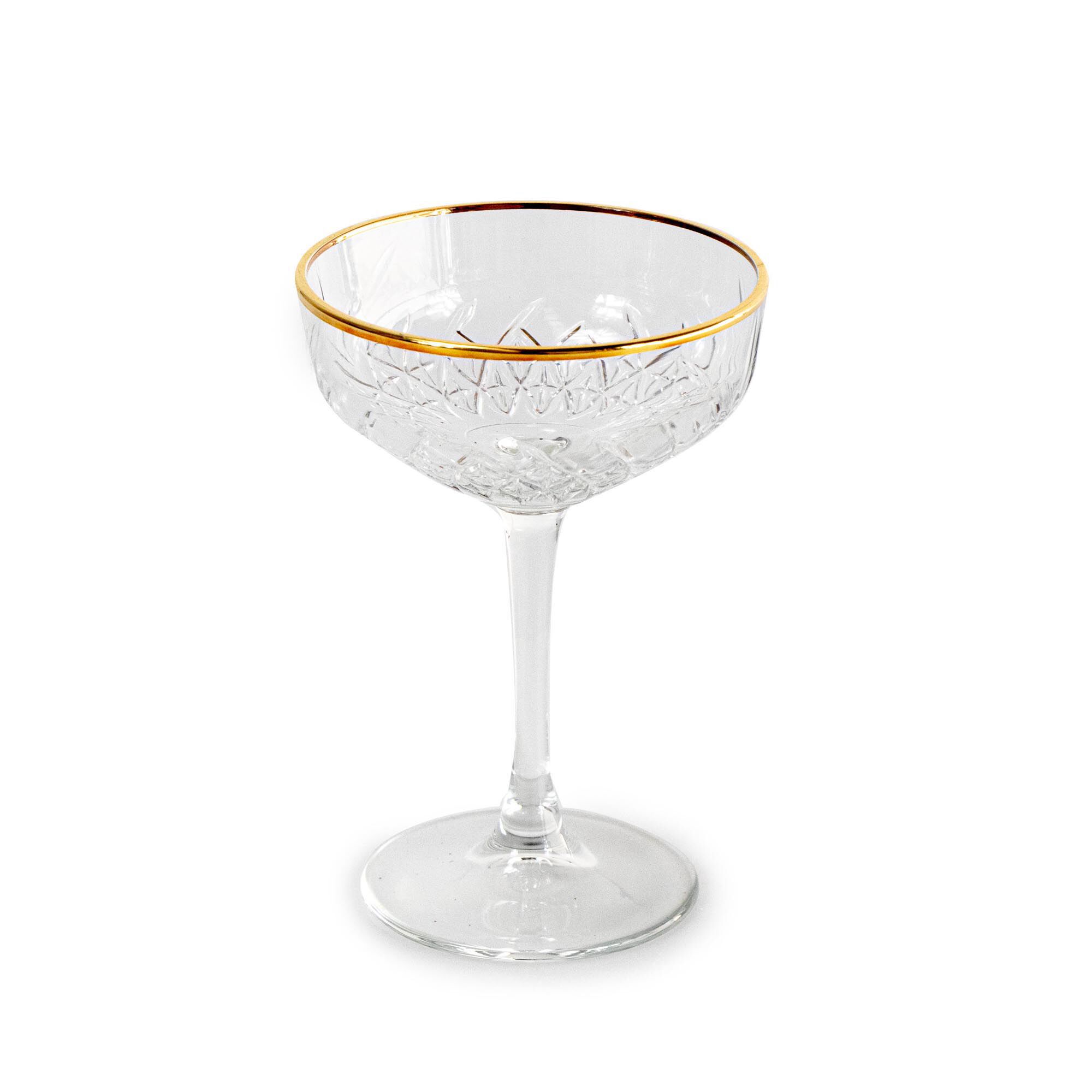 Copo de champanhe TIMELESS com beira dourada
