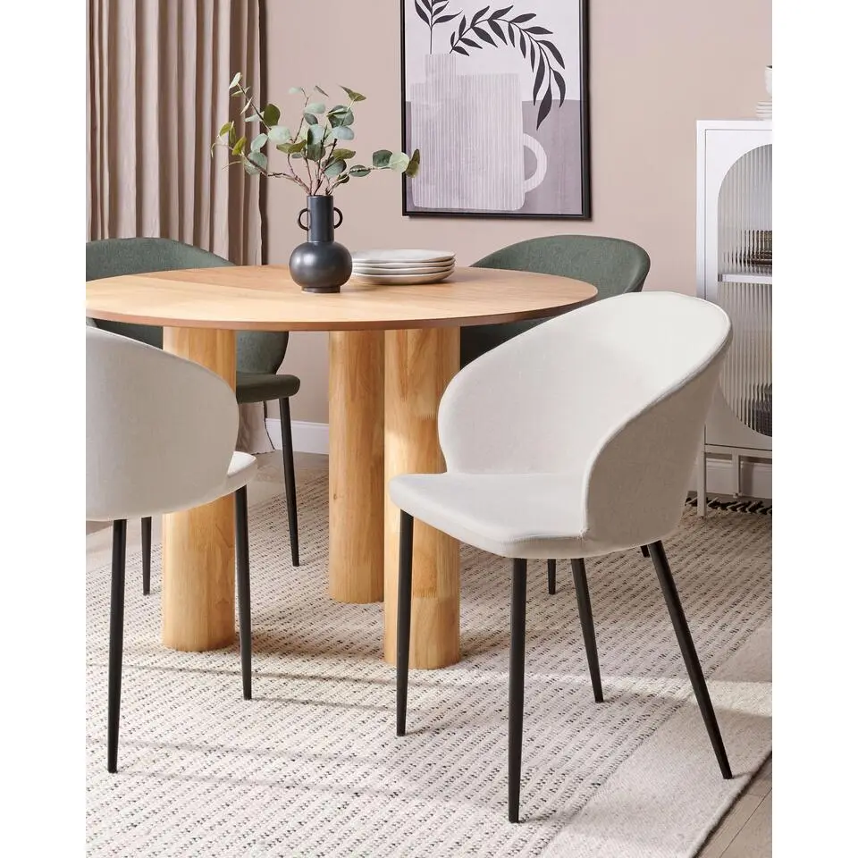 MASON - Eetkamerstoel set van 2 - Lichtbeige - Polyester