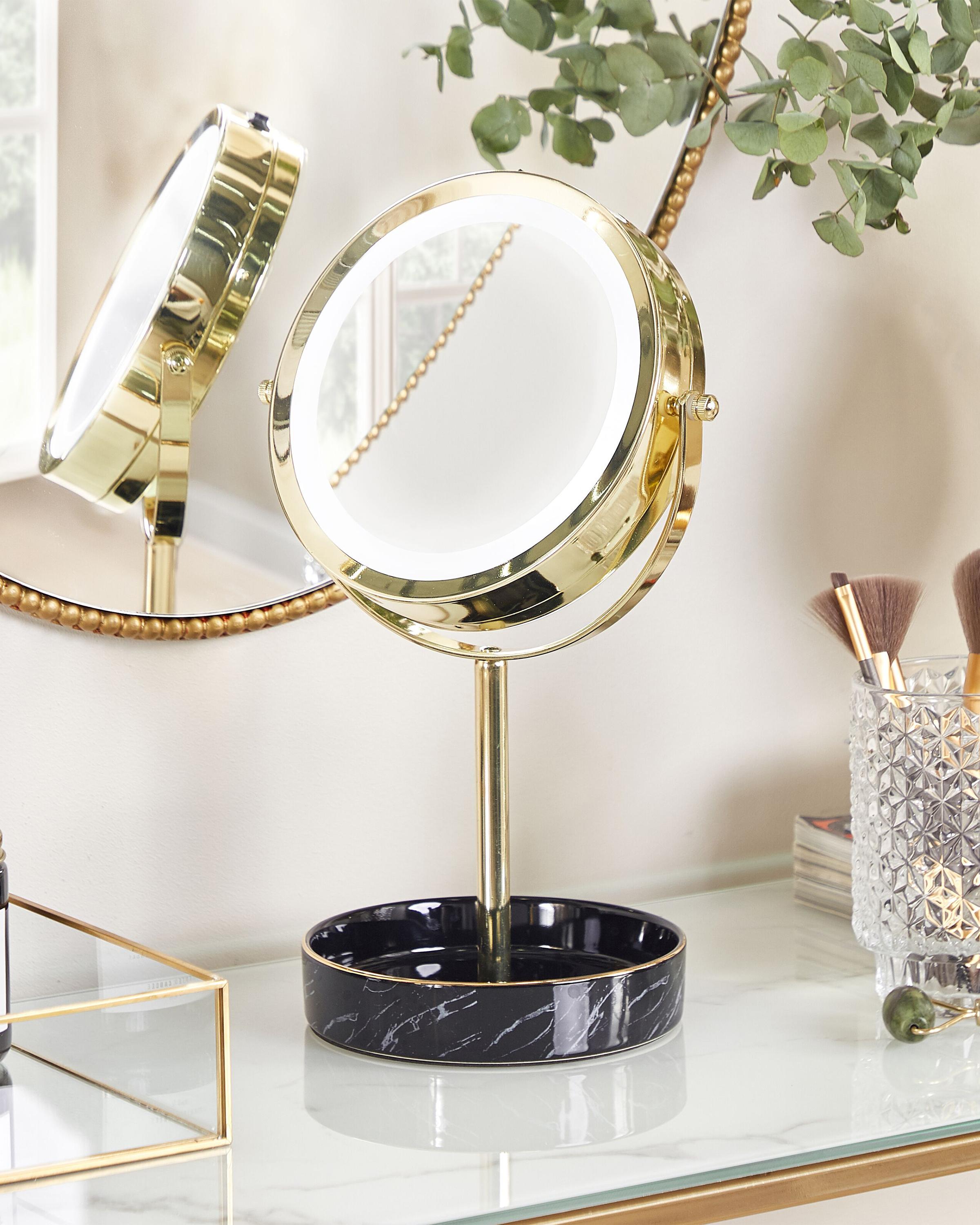 Makeup Mirror LED SAVOIE Black/ Gold