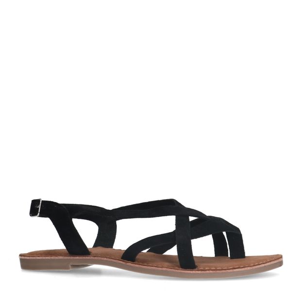 Zwarte sandalen met gekruiste bandjes