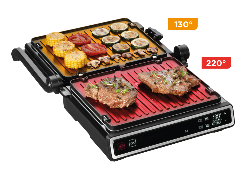 Grill ellektryczny z termosondą i płytą do gofrów GE3550