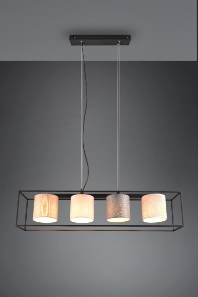 Lampa wisząca czarno-brązowa-odcienie brązu ROSS 4xE27x25W Trio