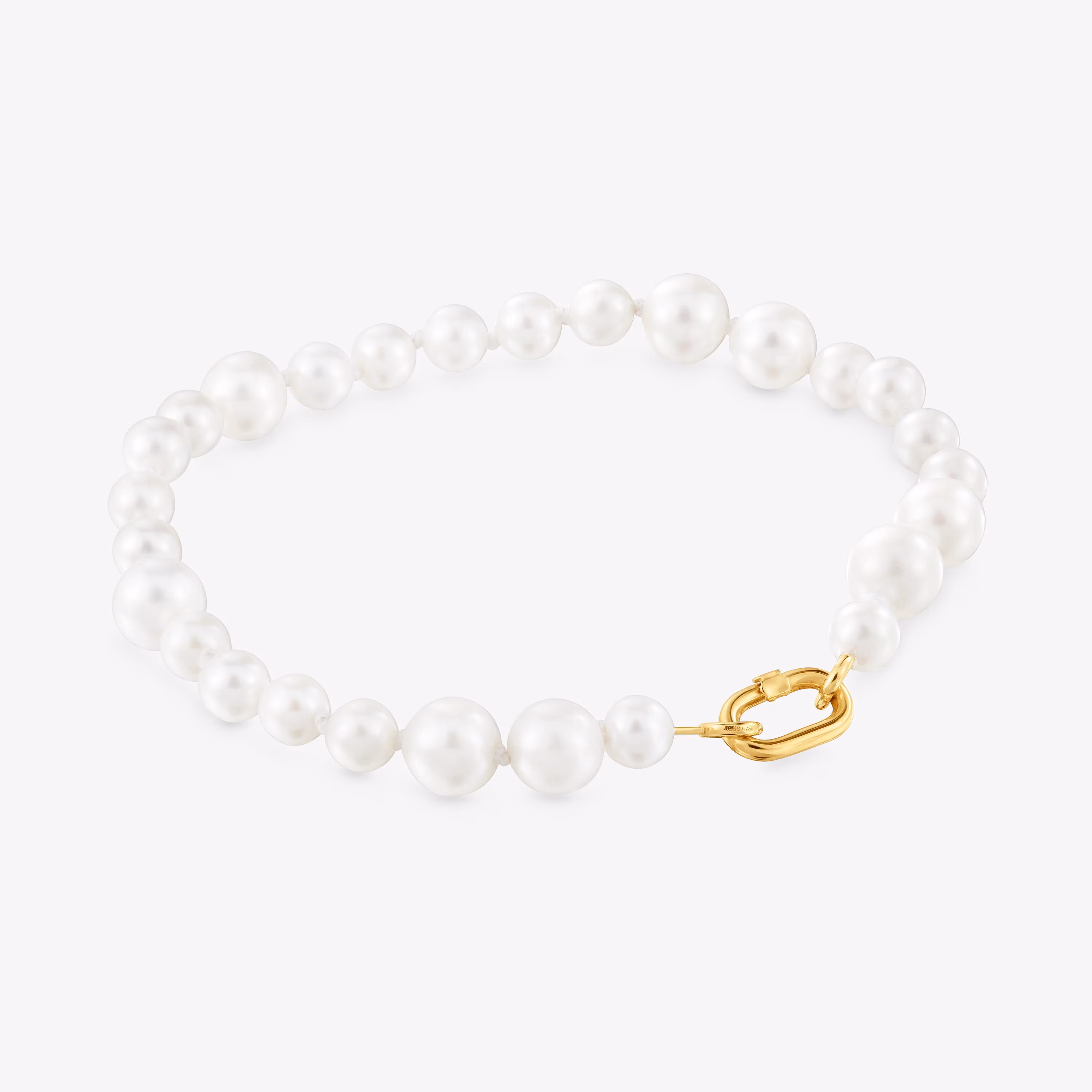 Pulsera de oro y perlas cultivadas Hold Oval
