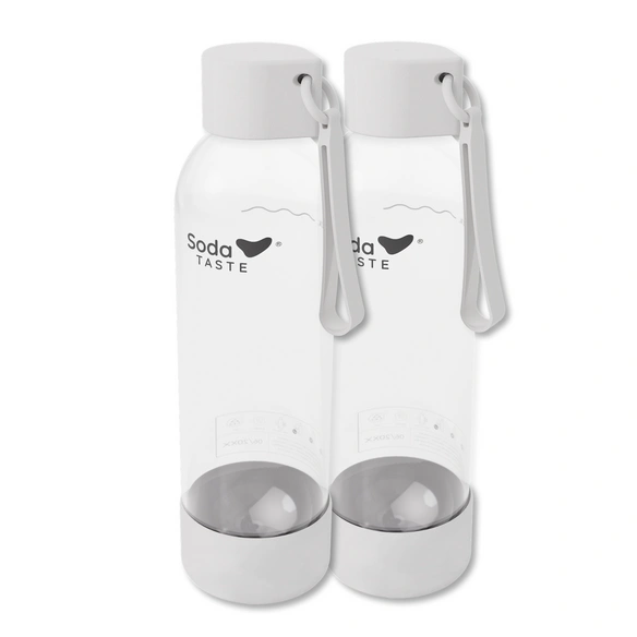 Wasserflasche, PET, Doppelpack mit 2 x 1-Liter-Flasche, schwarz