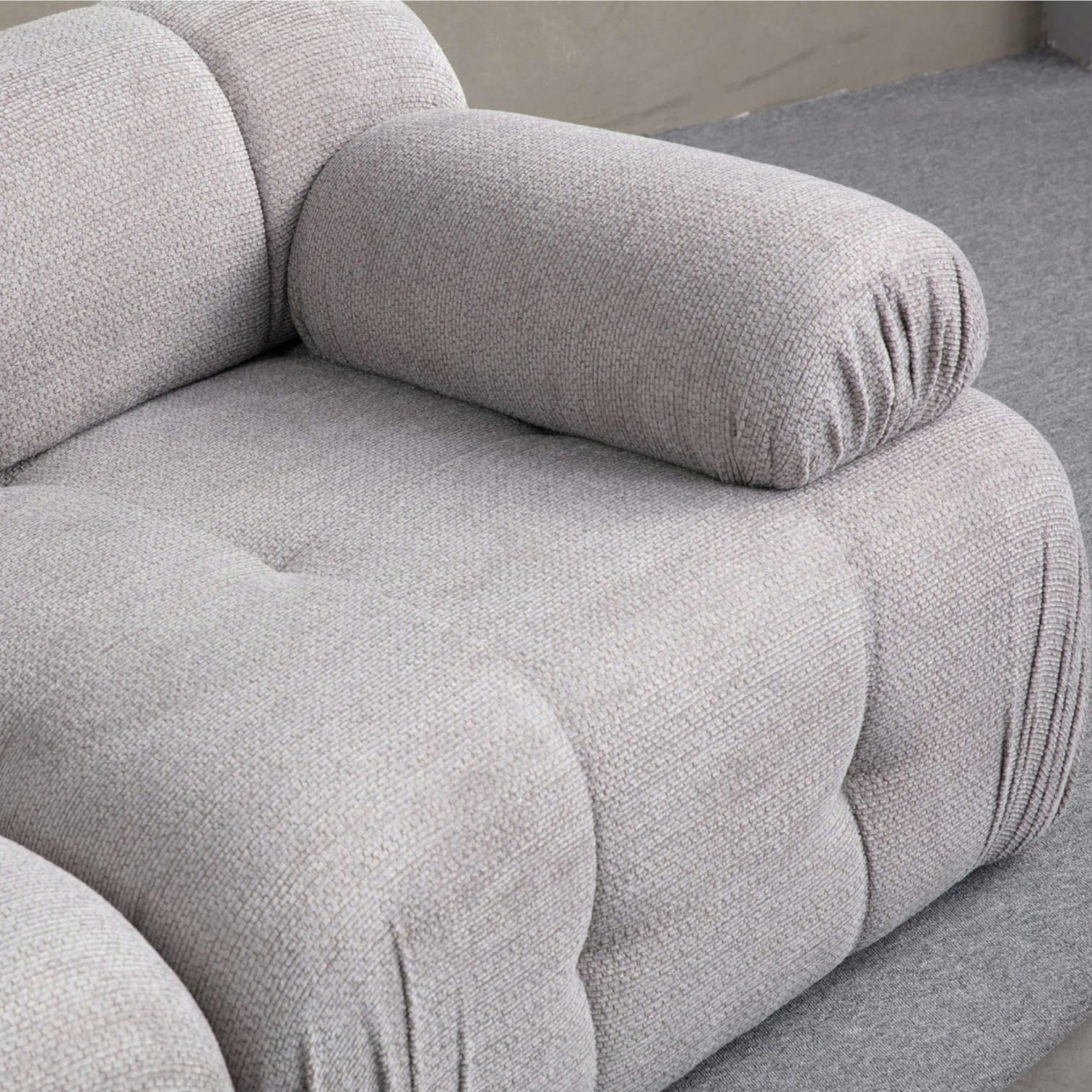 Canapé modulable 2 places gris clair, assise profonde 190 cm ICA