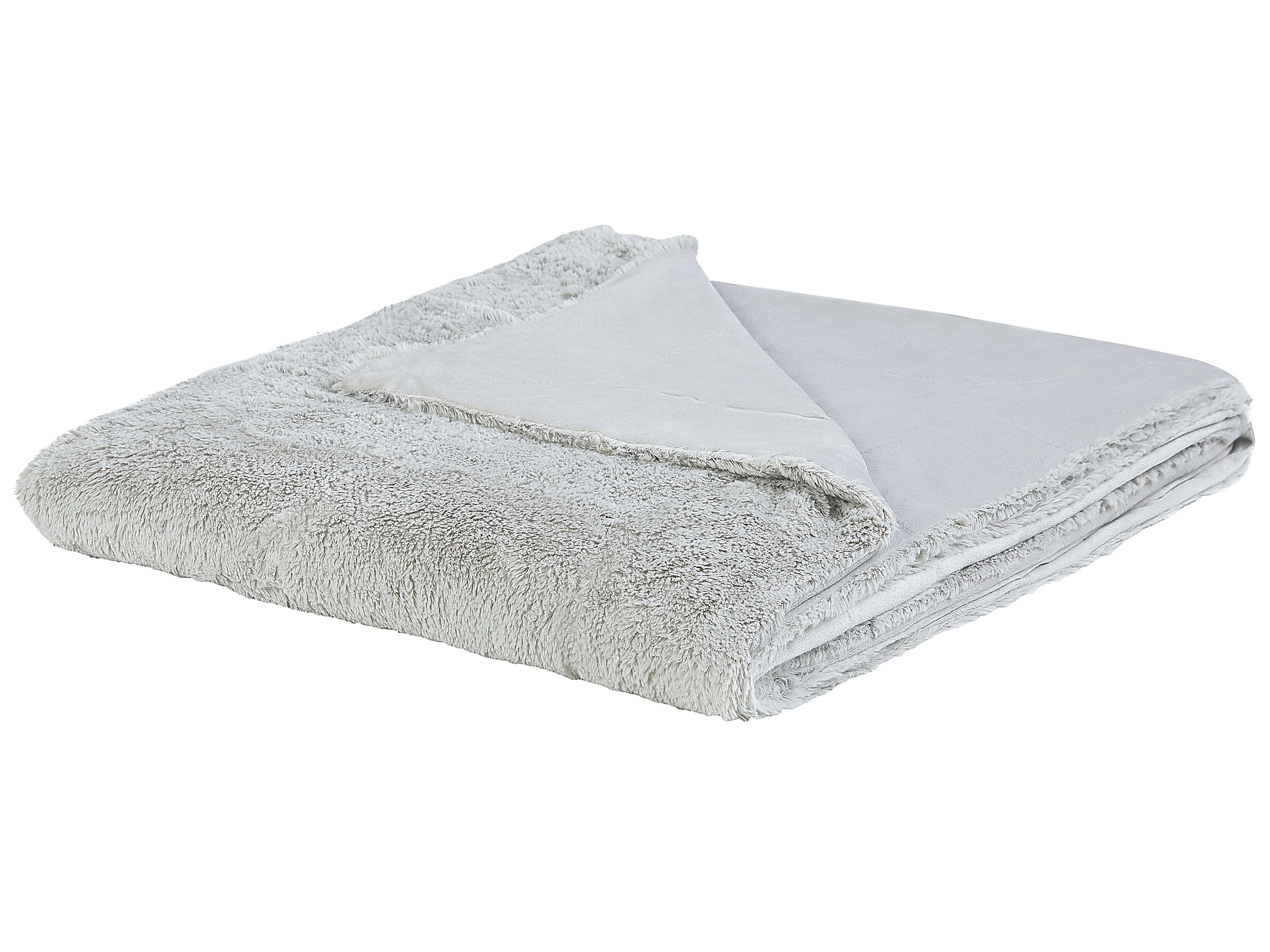 Blanket GELIK 180 x 200 cm Light Grey