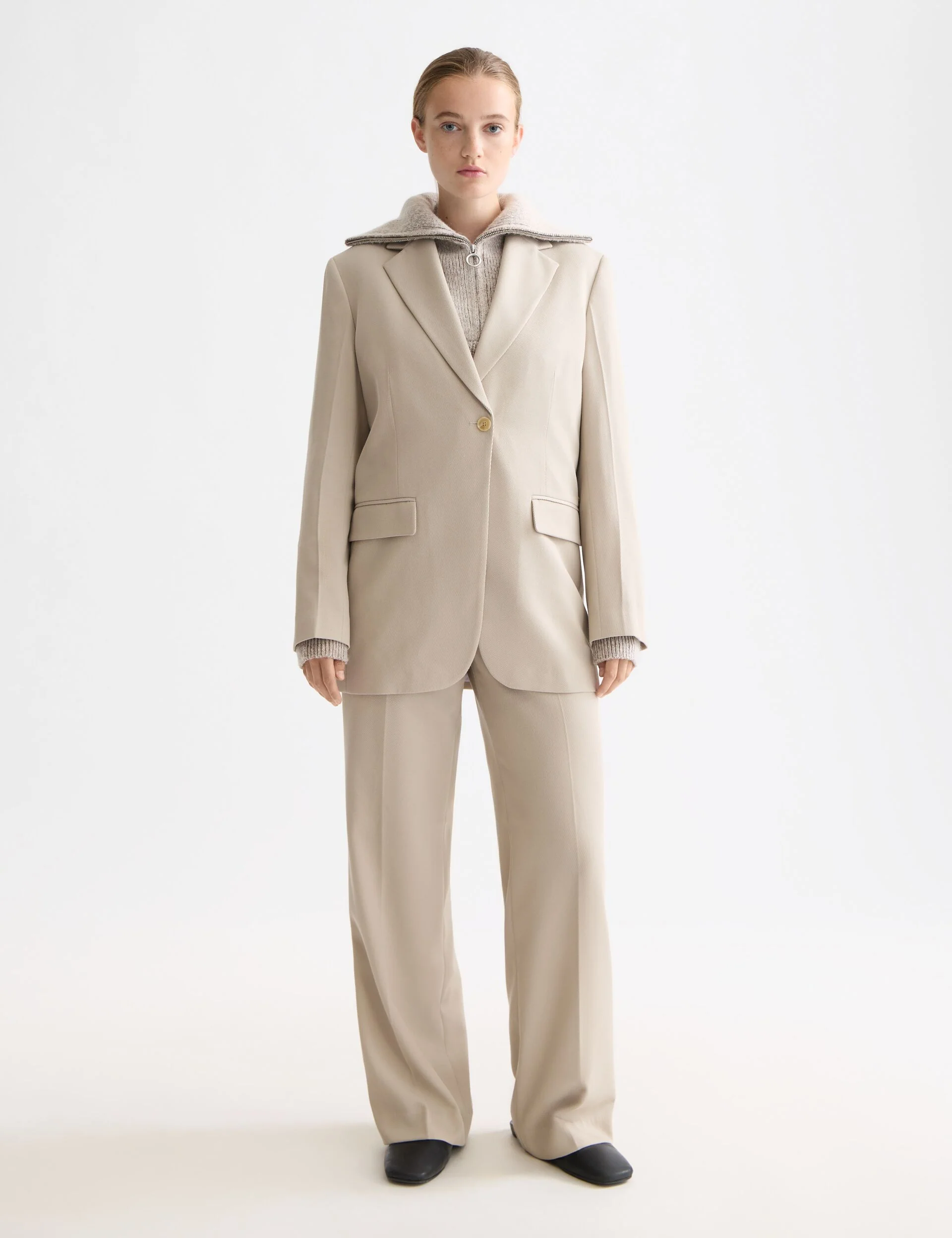 Edie - high rise wide leg gabardine pant