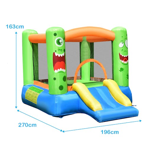 NNECW Inflatable Bounce Playhouse with Basketball Rim & Slide & Carrying Bag with Blower