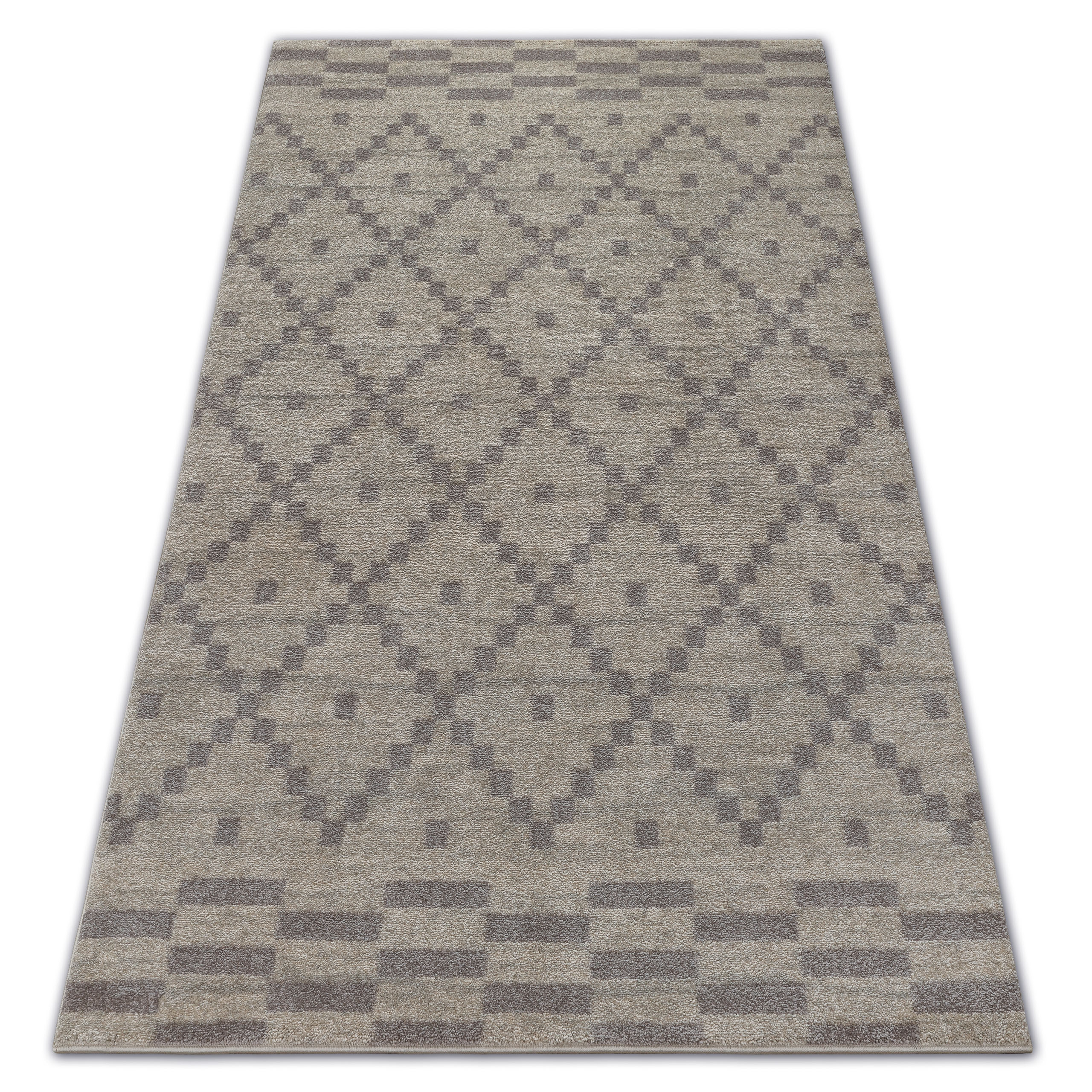 Dywan SOFT 8047 RUTA BOHO krem / jasny brąz 120x170 cm