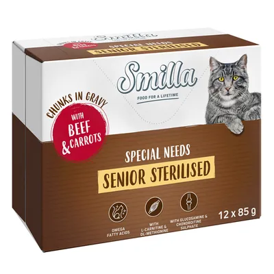 Smilla Special Needs Senior Sterilised Chunks in Gravy with Beef & Carrots