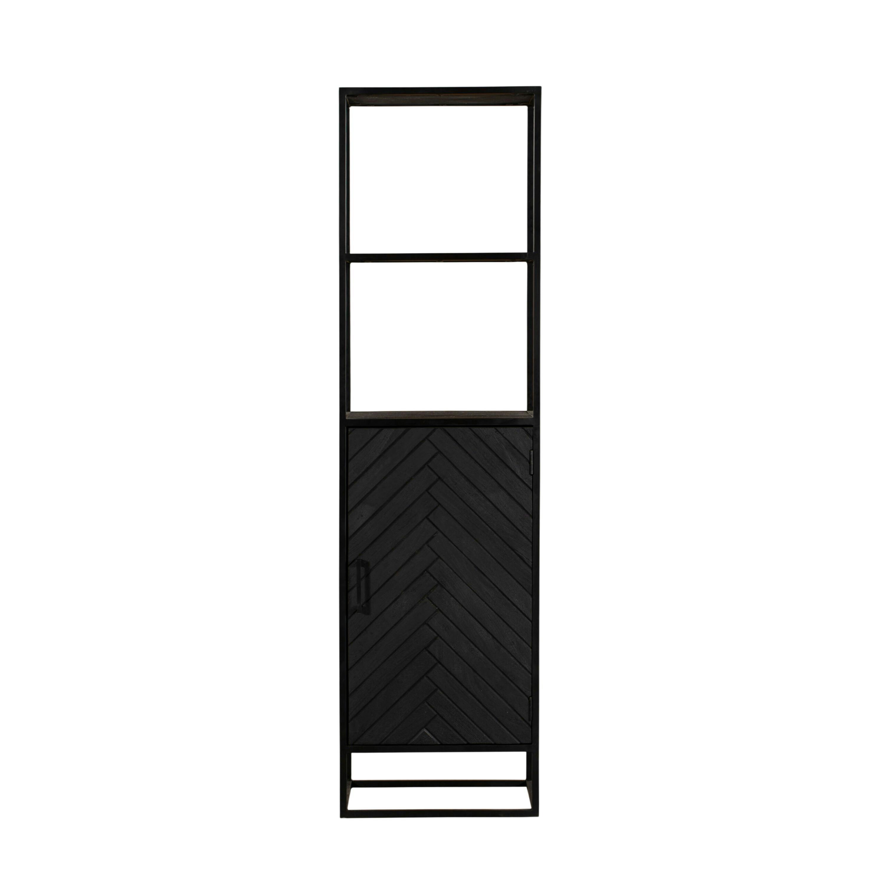 Colonne décorative en bois noir 1 porte ALVERA
