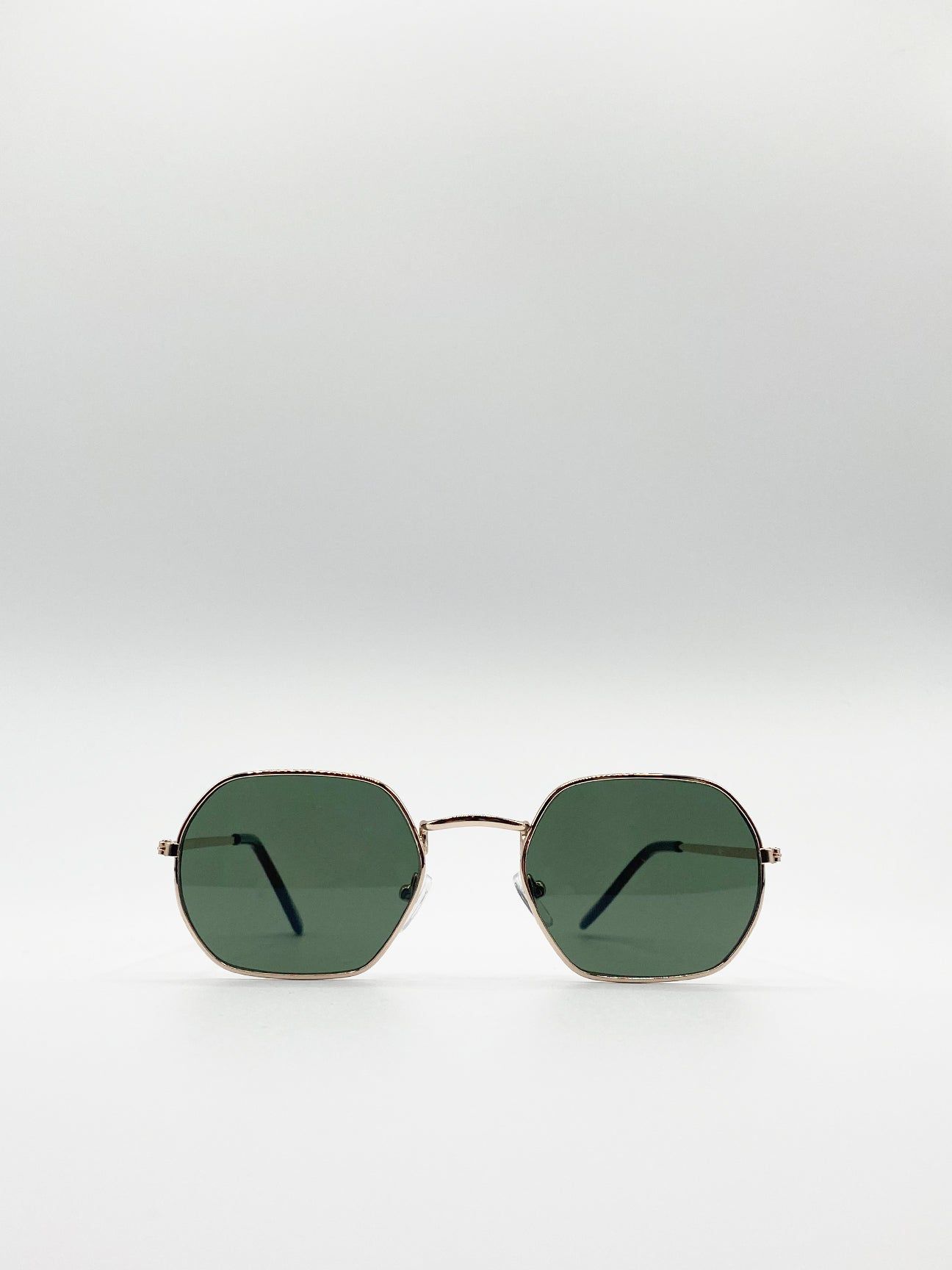 SVNX Hexagon Metal Frame Sunglasses in Gold
