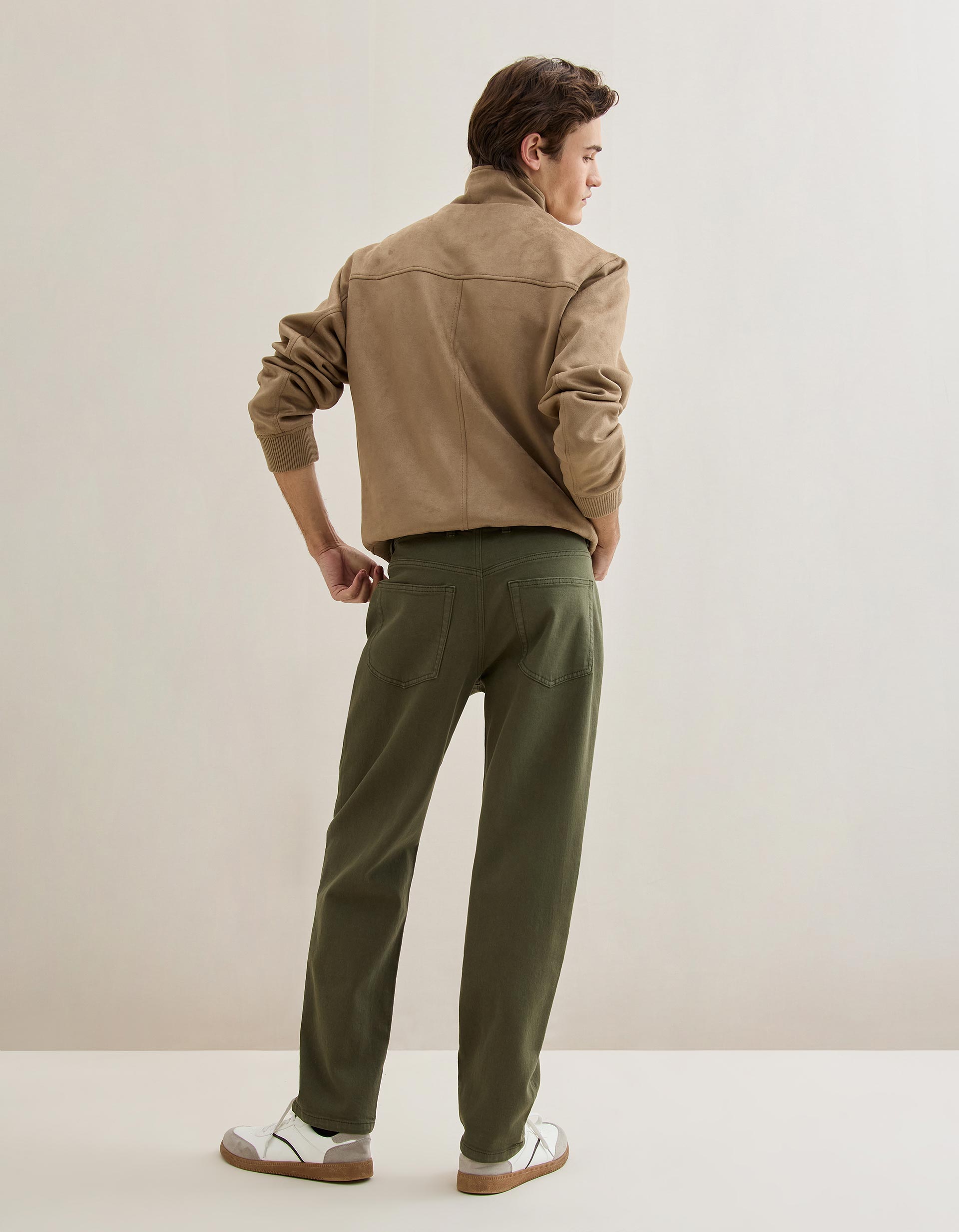 Calças 'Tapered Fit', Homem, Verde Escuro