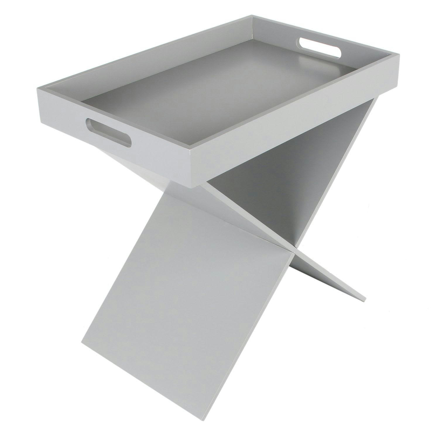 GÉOMÉTRIQUE - Table d'appoint design géométique gris