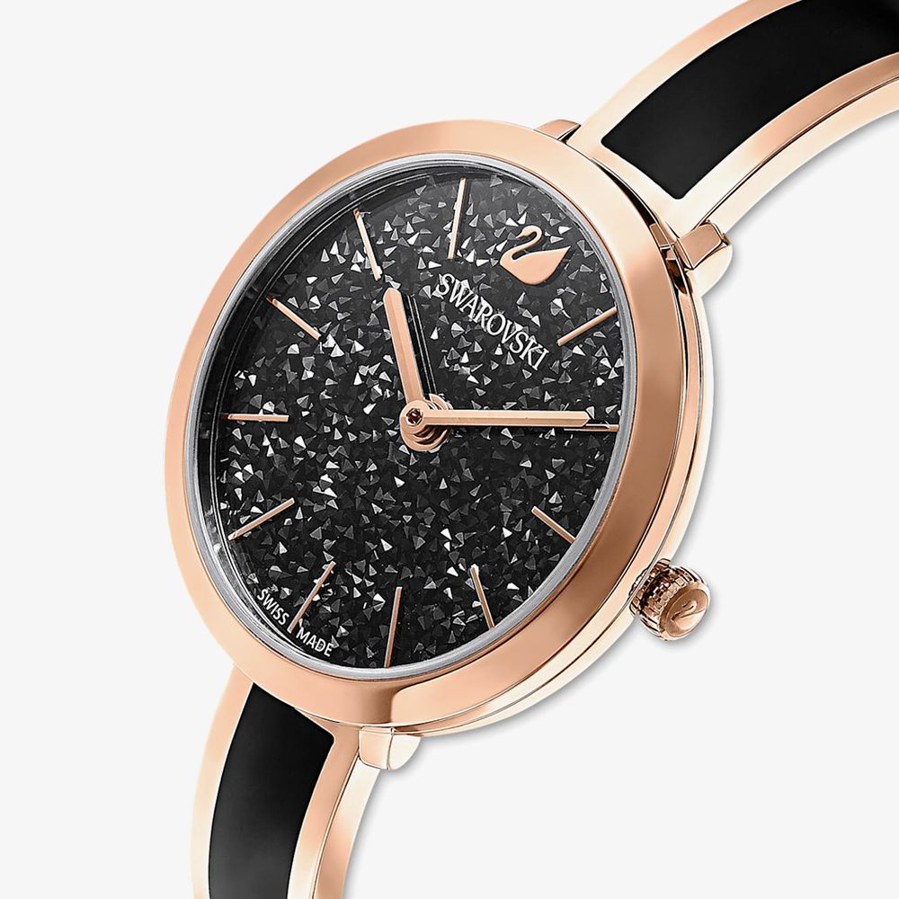 Swarovski Black Crystalline Delight Rose Gold Bracelet Watch 5580530