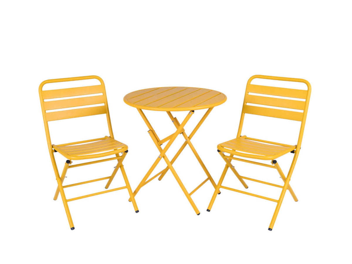 MaximaVida inklapbare ronde bistroset Max okergeel 70 cm- extra zware uitvoering