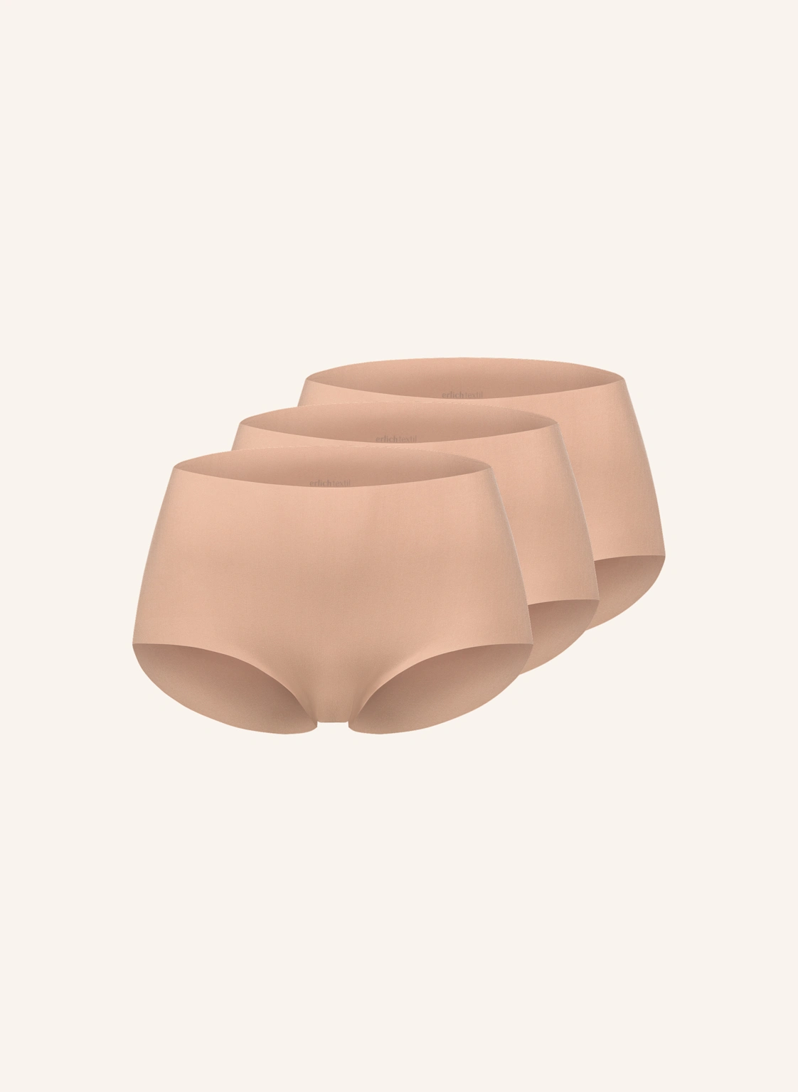 erlich textil 3er Pack Casual Cotton High Waist Slip mit Baumwolle (aus kontrolliert biologischem Anbau) - nahtlose Kanten