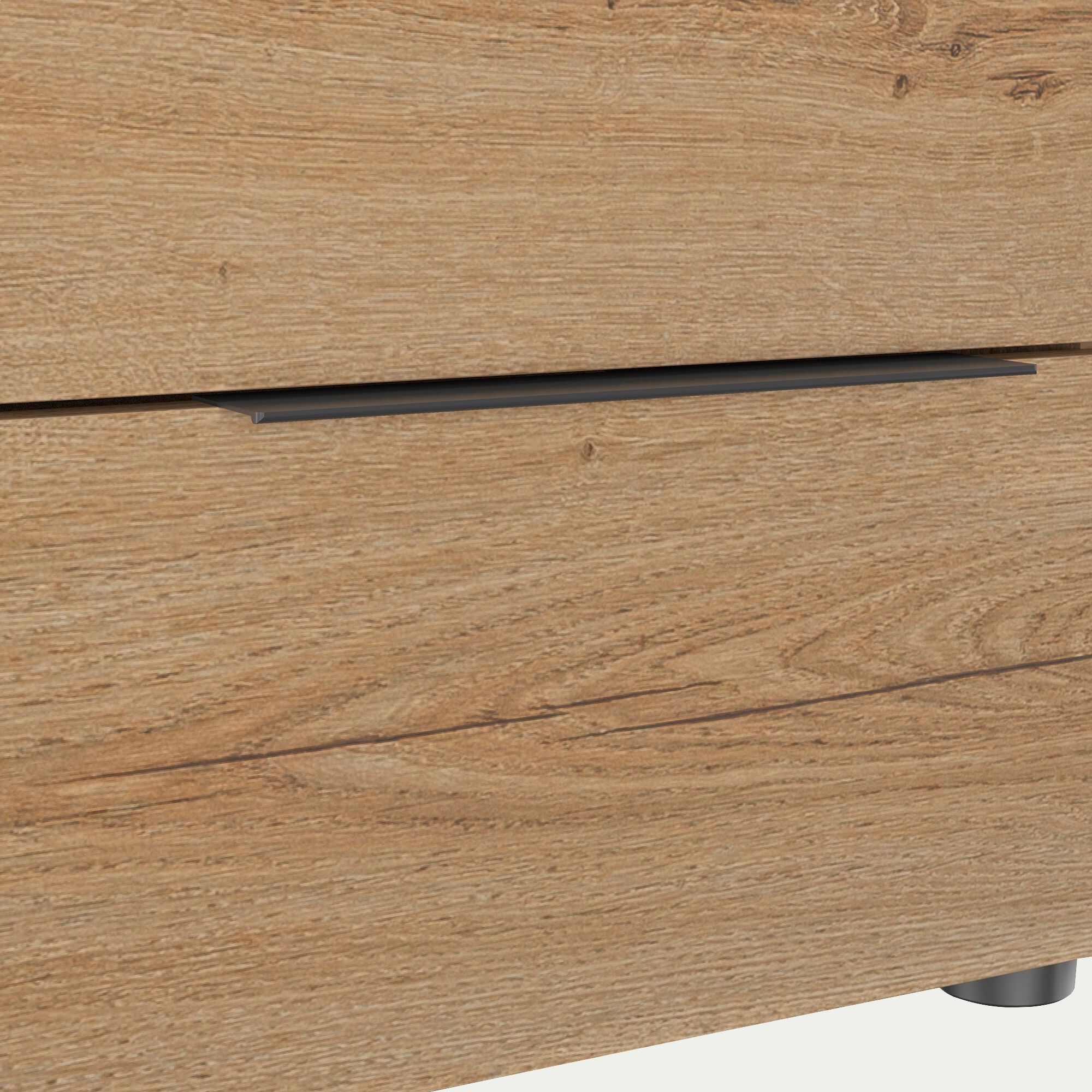 LUCIAN - Table de chevet en bois 2 tiroirs L40xl36xH43cm- bois clair