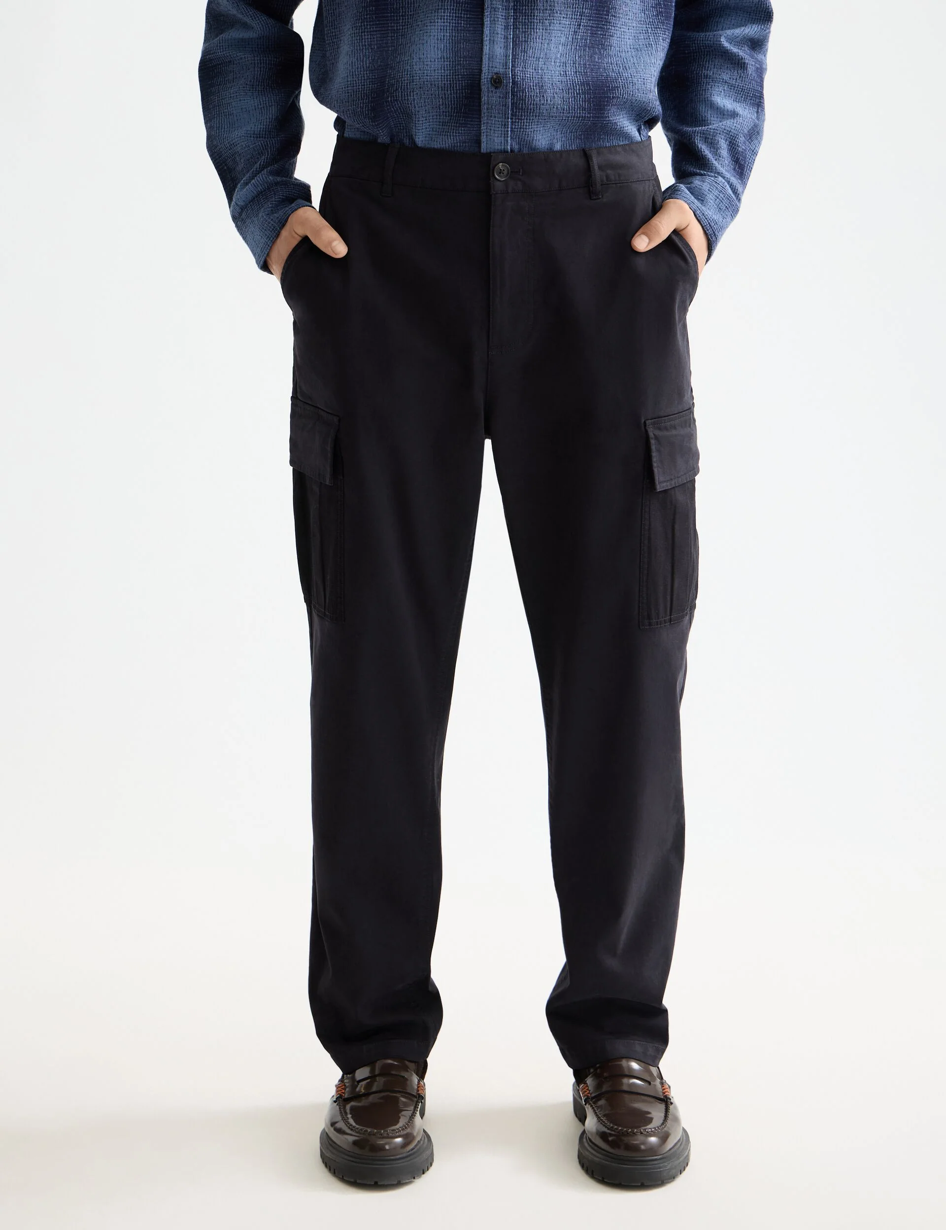 Harper- Garment-dyed cotton blend loose tapered cargo