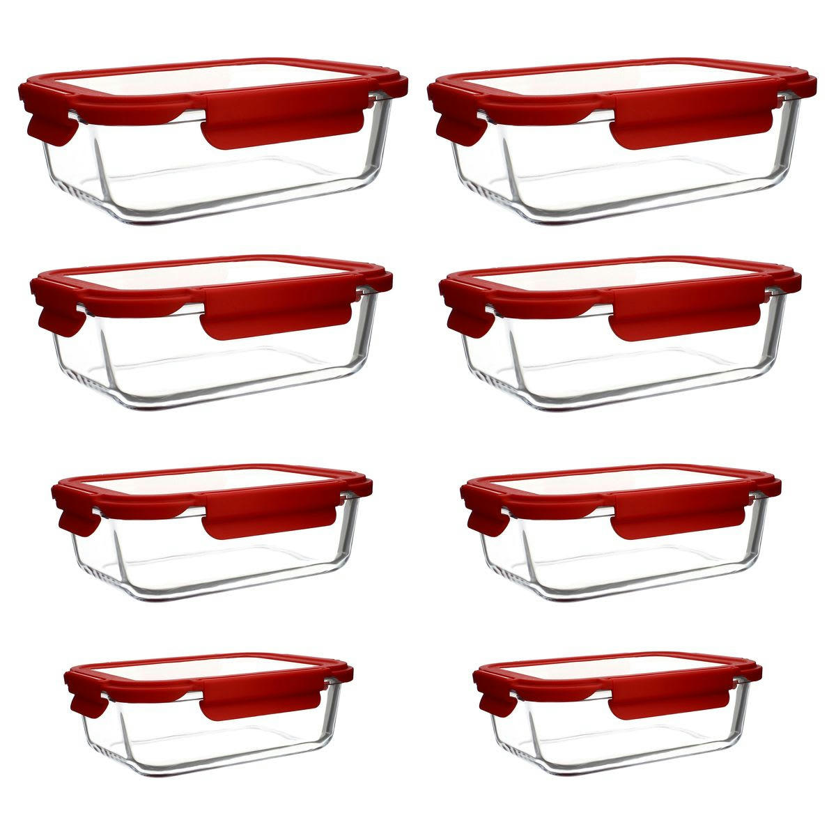 CRISTAL - Set de 8 boîtes hermétiques rectangle en verre