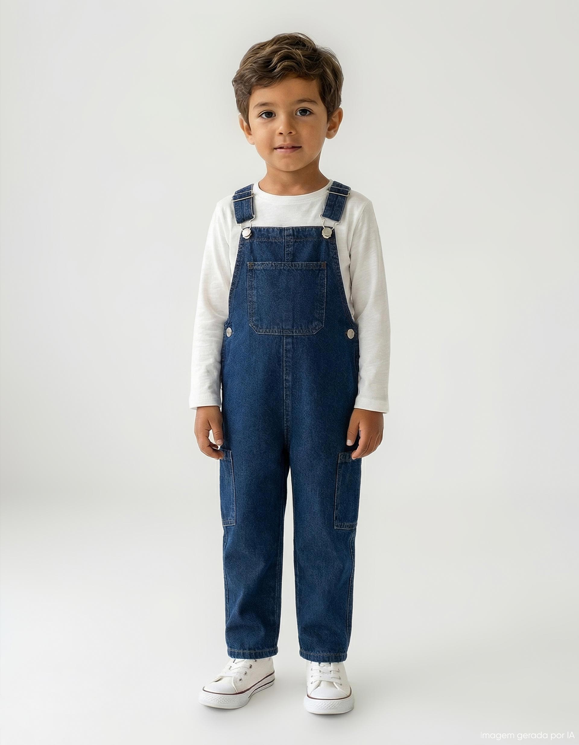 Jardineiras de Ganga, Menino, Azul Escuro
