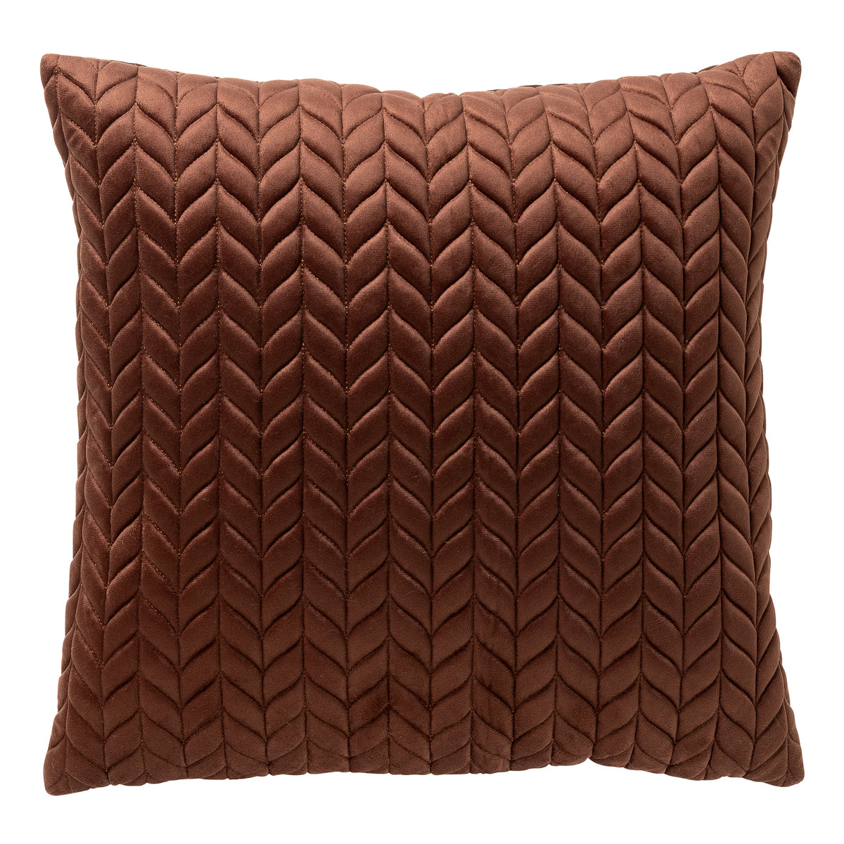 MELINA - sierkussen 45x45 cm - luxe visgraatmotief - effen kleur - Cappuccino - bruin