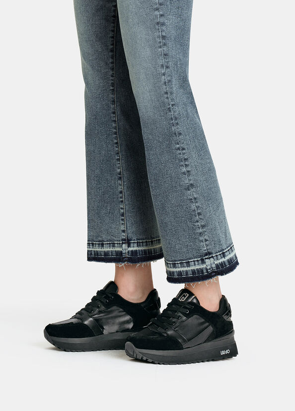 Sneakers platform in pelle