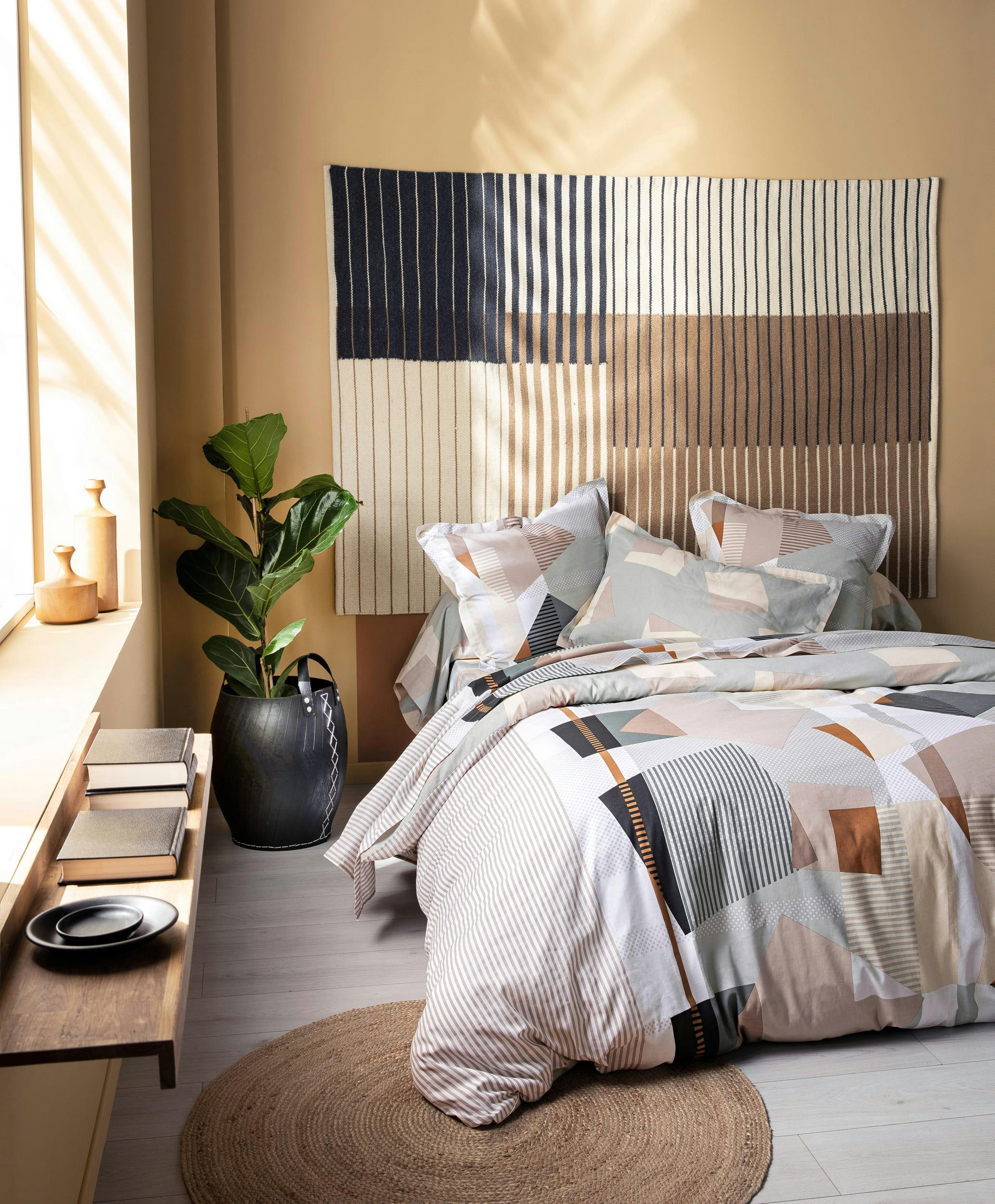 CARAMEL - Housse de couette graphique 260x240 en coton multicolore