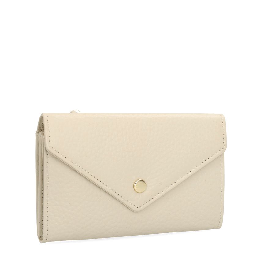 Manfield Off white leren portemonne