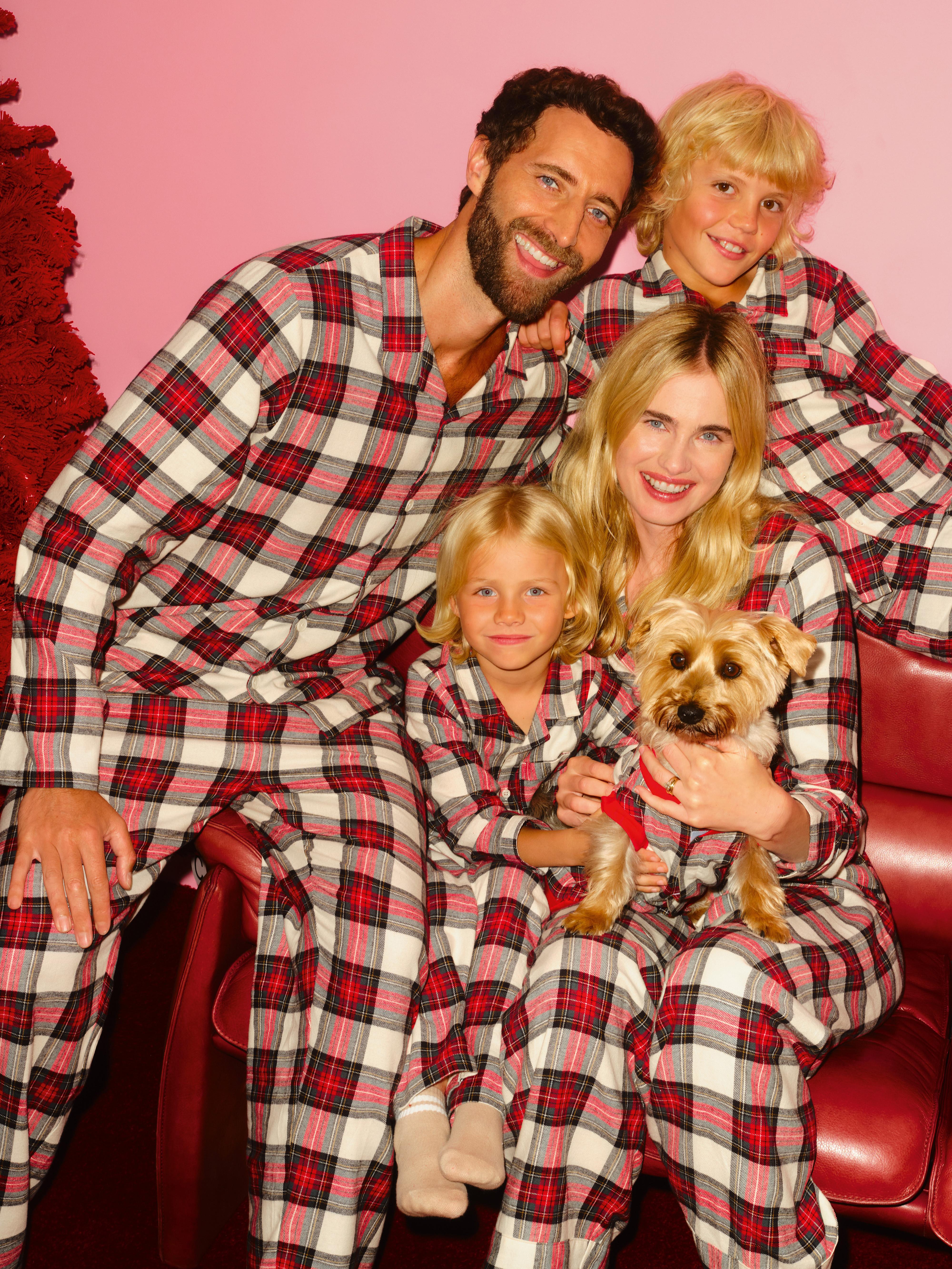 Men's Pure Cotton Check Family Christmas Pajamas