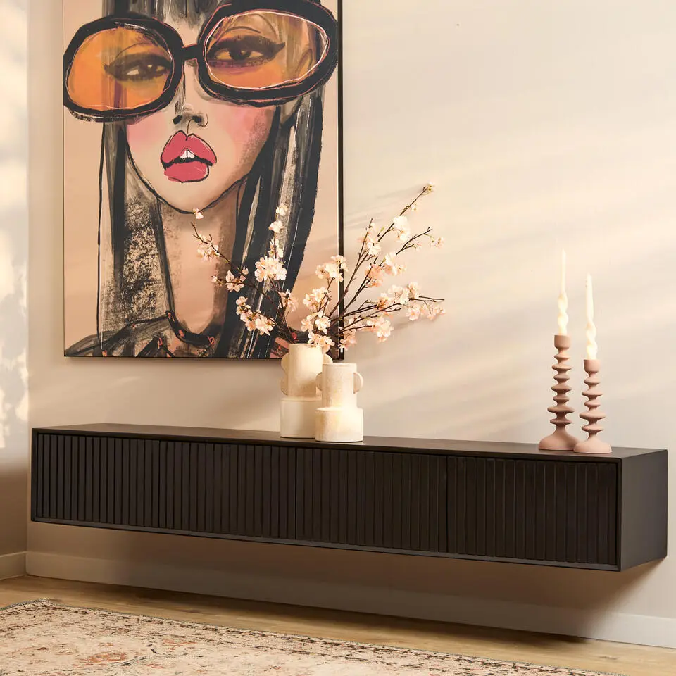 Starfurn - Tv meubel Madison - Zwart - 35x200x30 cm