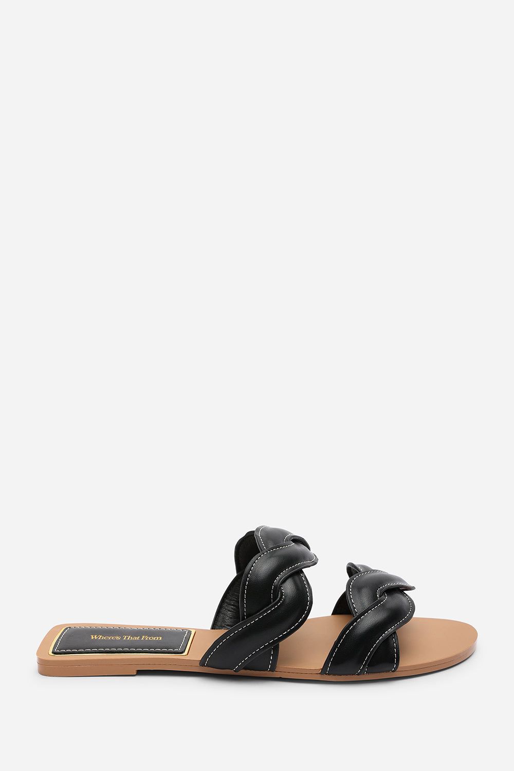 Where's That From Julietta Two Strap Braided Slip on Sandals
