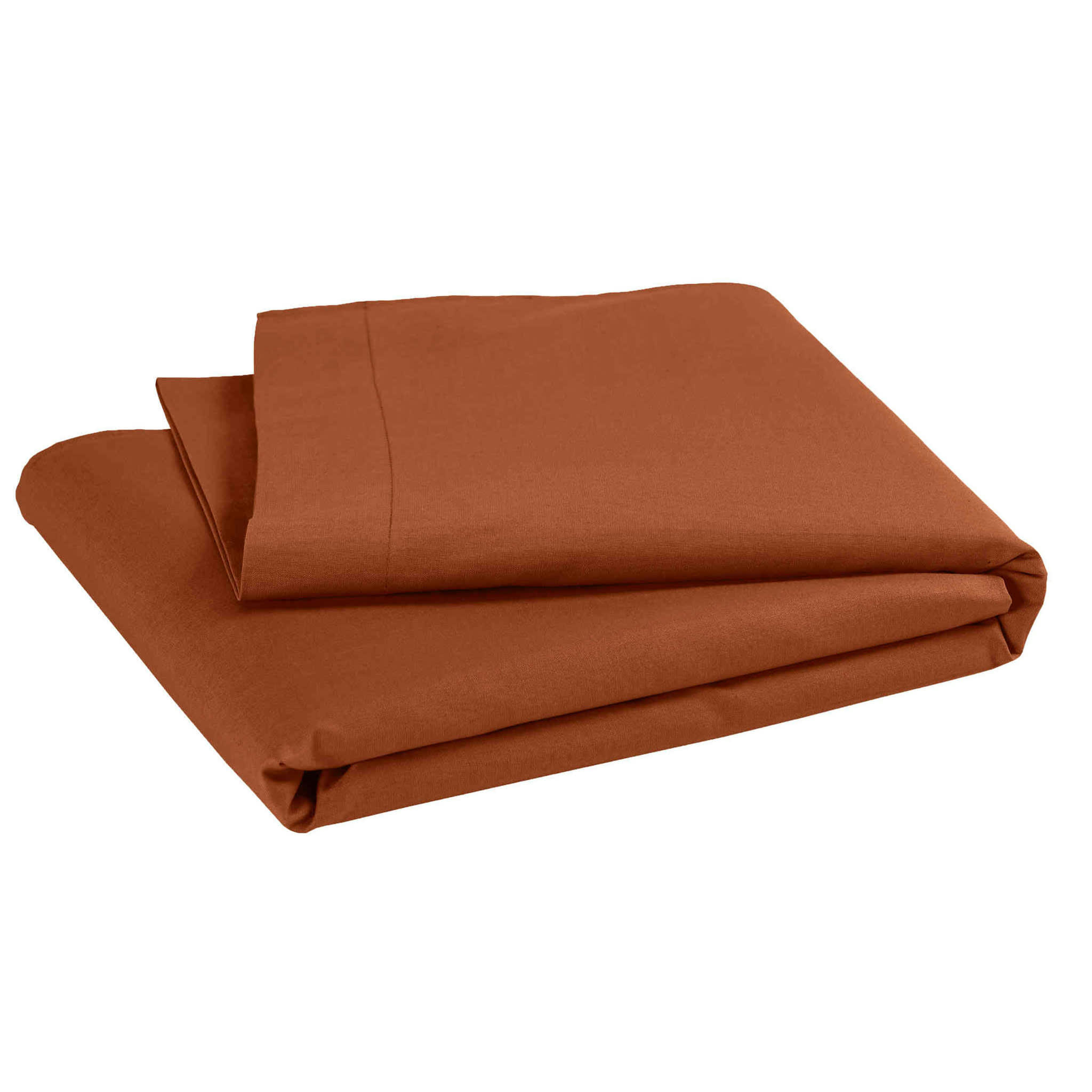 - Drap plat coton bio 118x180 rouille