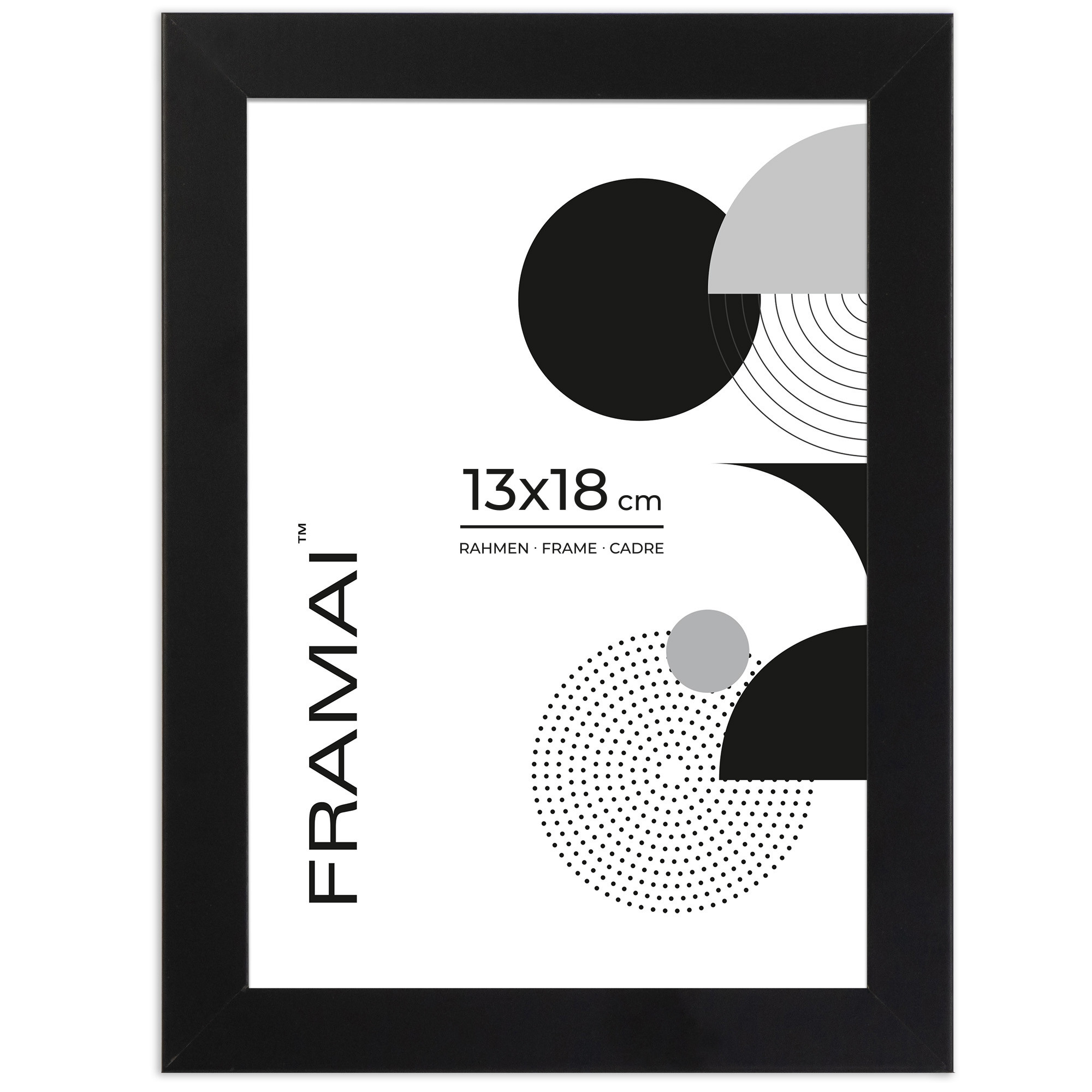 Czarna ramka na zdjęcia 13x18 cm rama prostokątna FRAMAI®